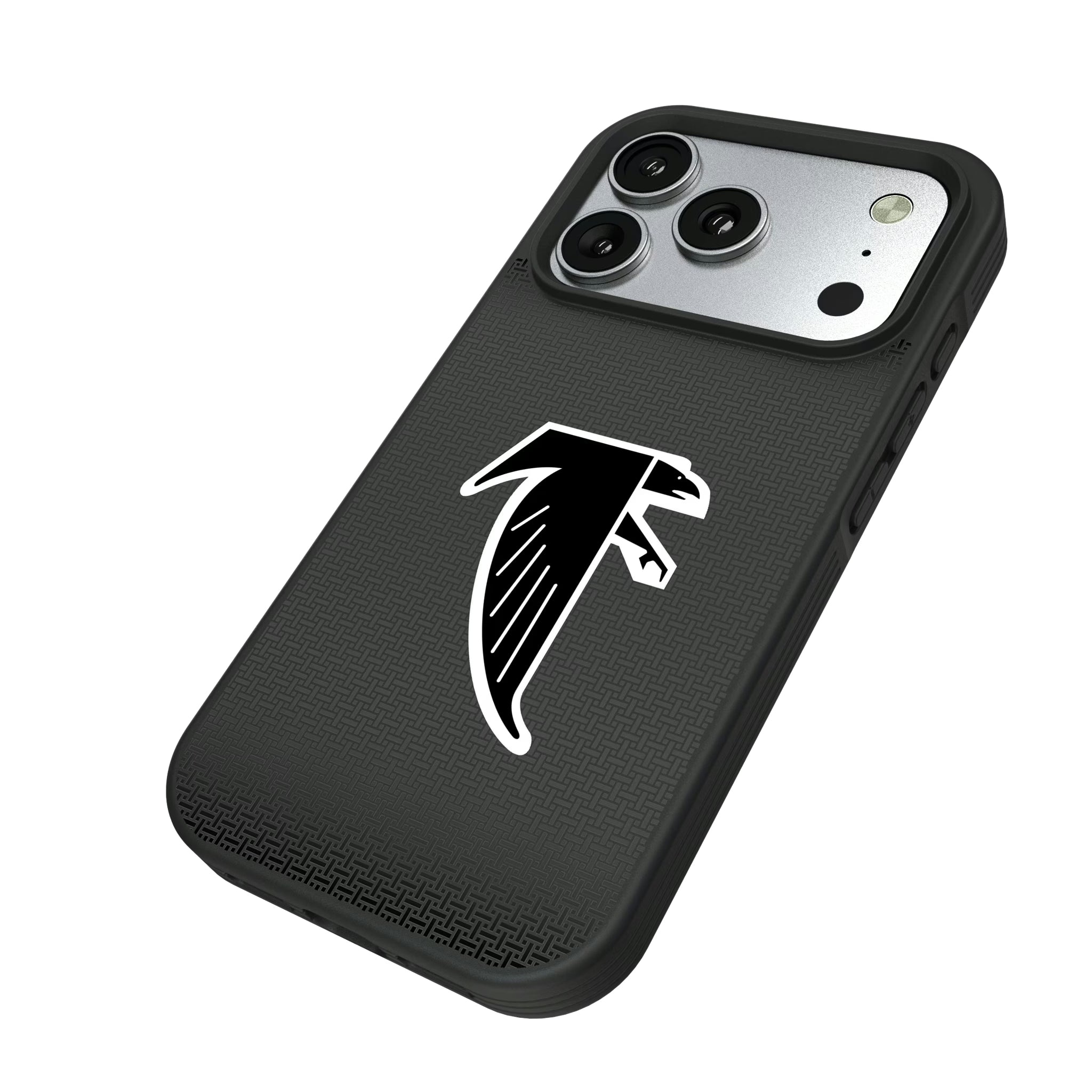 Atlanta Falcons Classic Linen iPhone Bump Phone Case for Apple iPhone - Isometric View#Device_iPhone 17 Pro