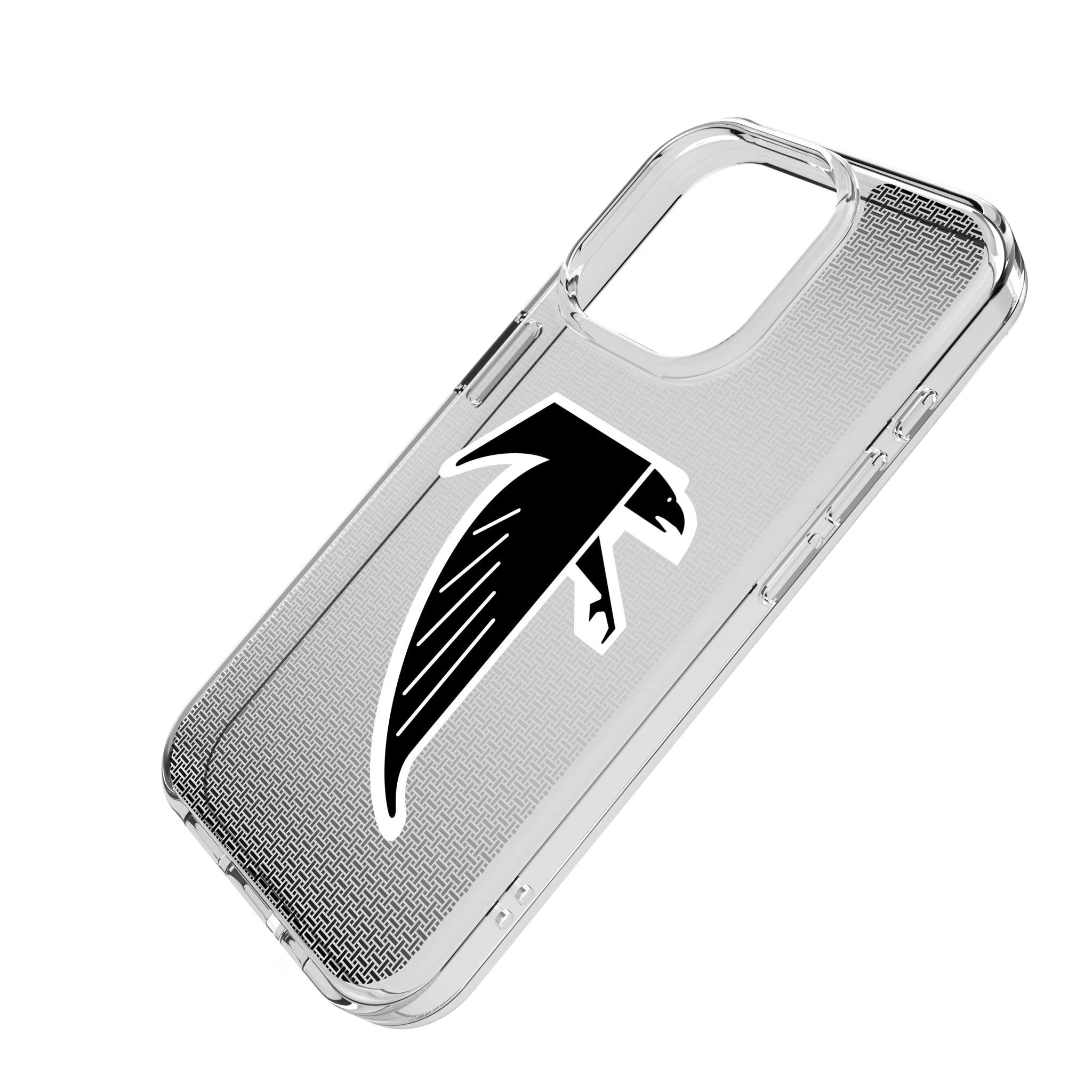 Atlanta Falcons Classic Linen iPhone Clear Phone Case for Apple iPhone - Isometric View