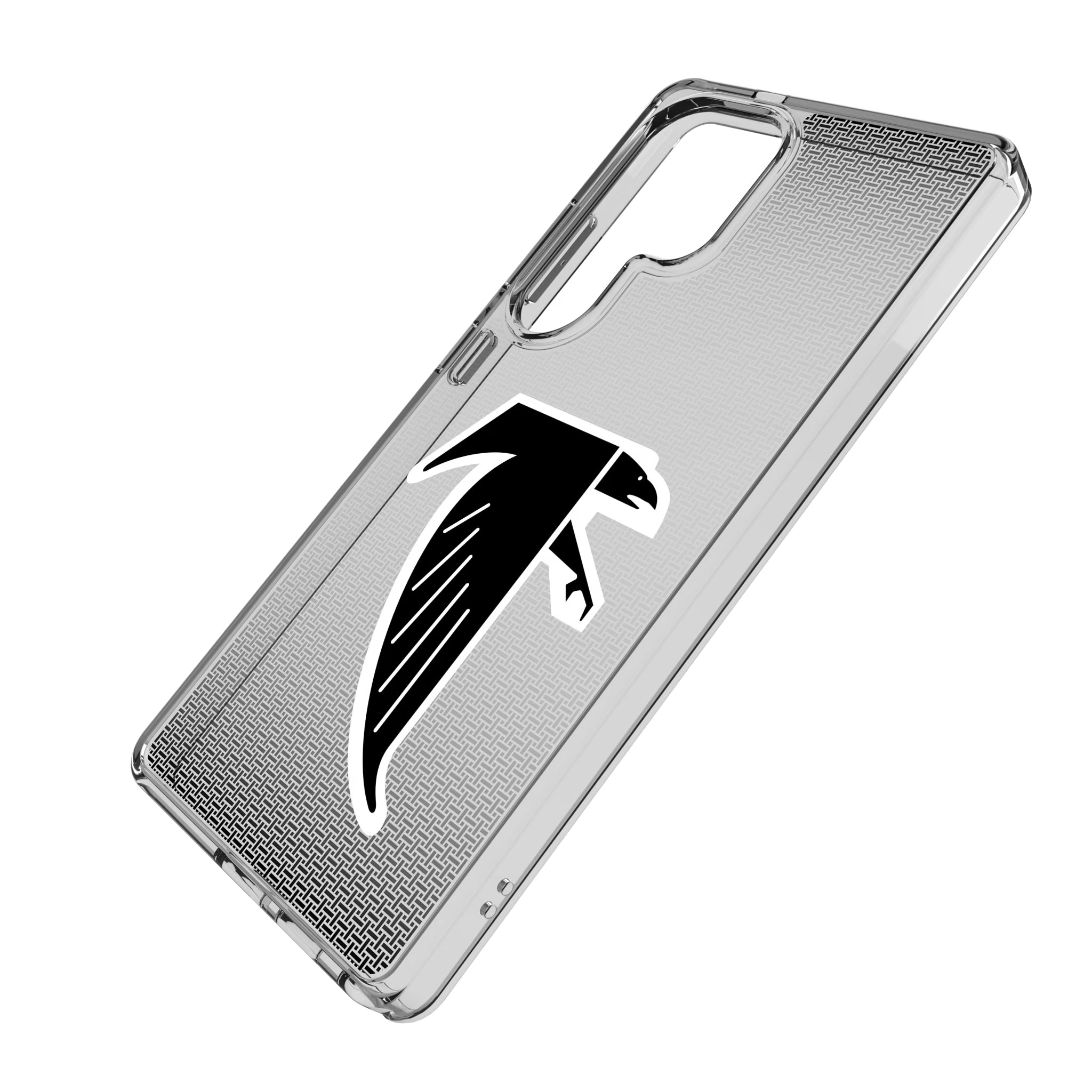 Atlanta Falcons Classic Linen Galaxy Clear Phone Case for Samsung Galaxy - Isometric View