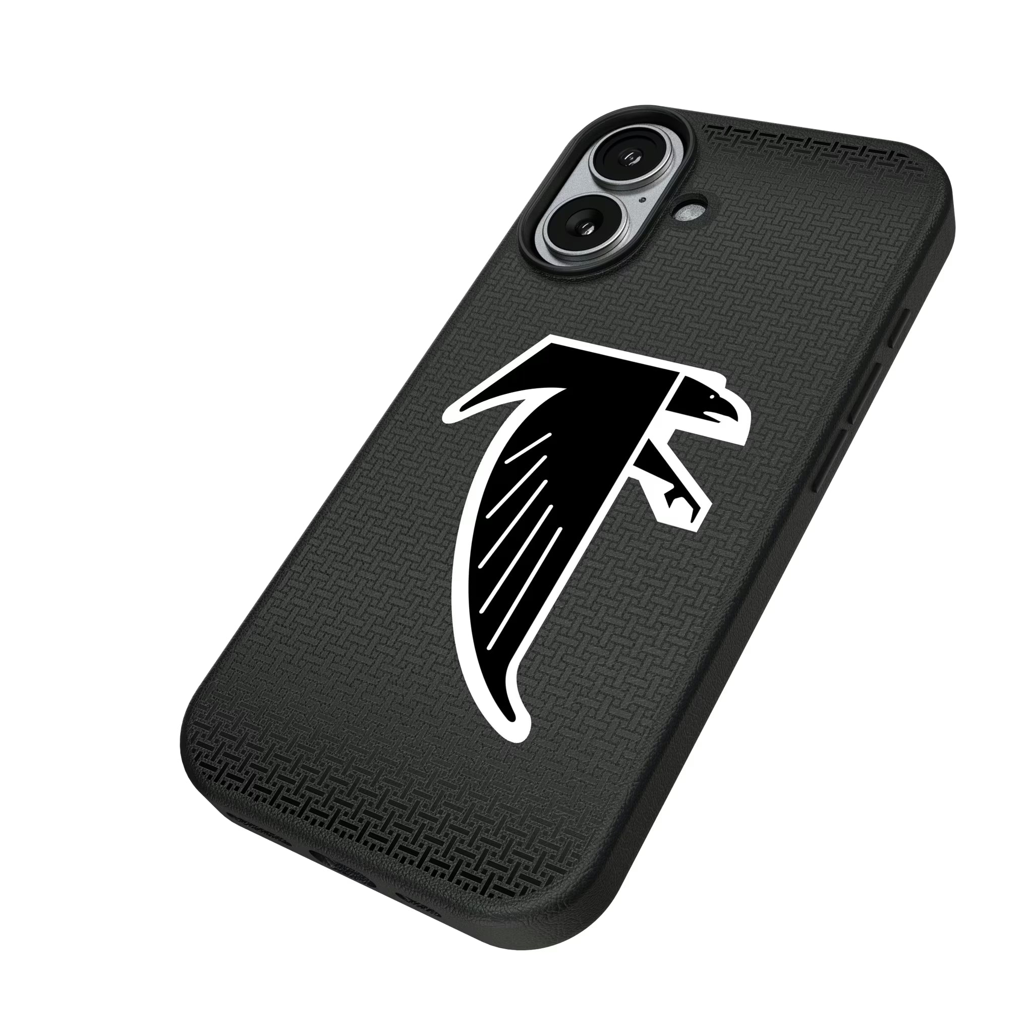 Atlanta Falcons Classic Linen iPhone MagSafe Compatible Phone Case for Apple iPhone - Isometric View#Device_iPhone 17