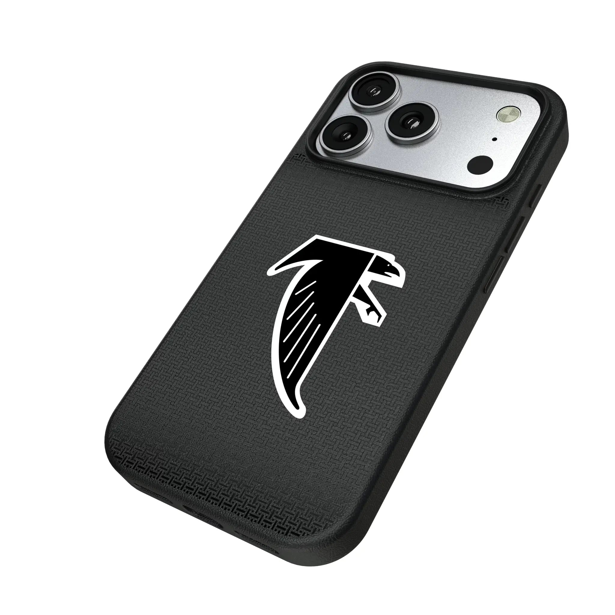 Atlanta Falcons Classic Linen iPhone MagSafe Compatible Phone Case for Apple iPhone - Isometric View#Device_iPhone 17 Pro