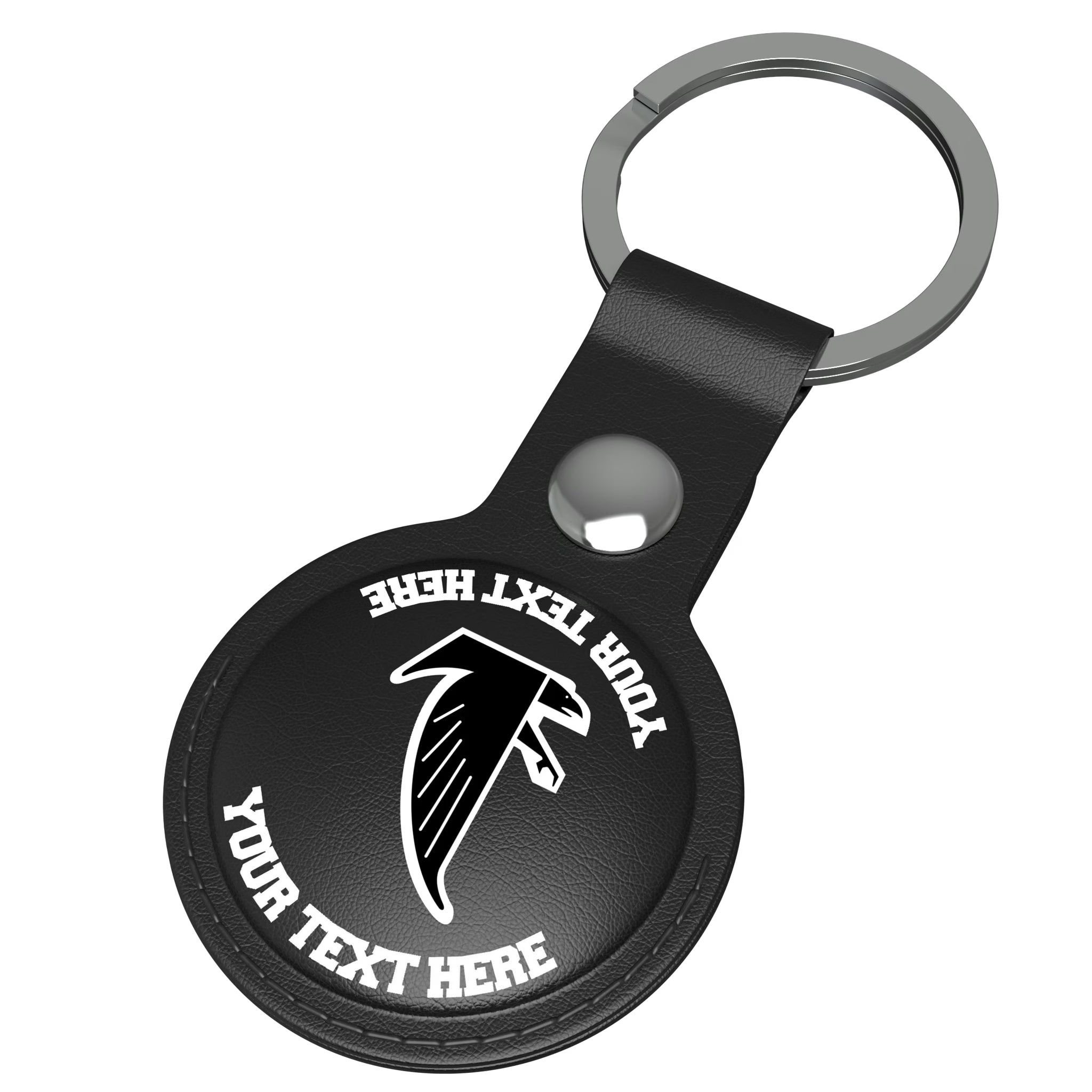 Atlanta Falcons Classic Personalized Insignia AirTag Black Airtag Holder - Isometric View
