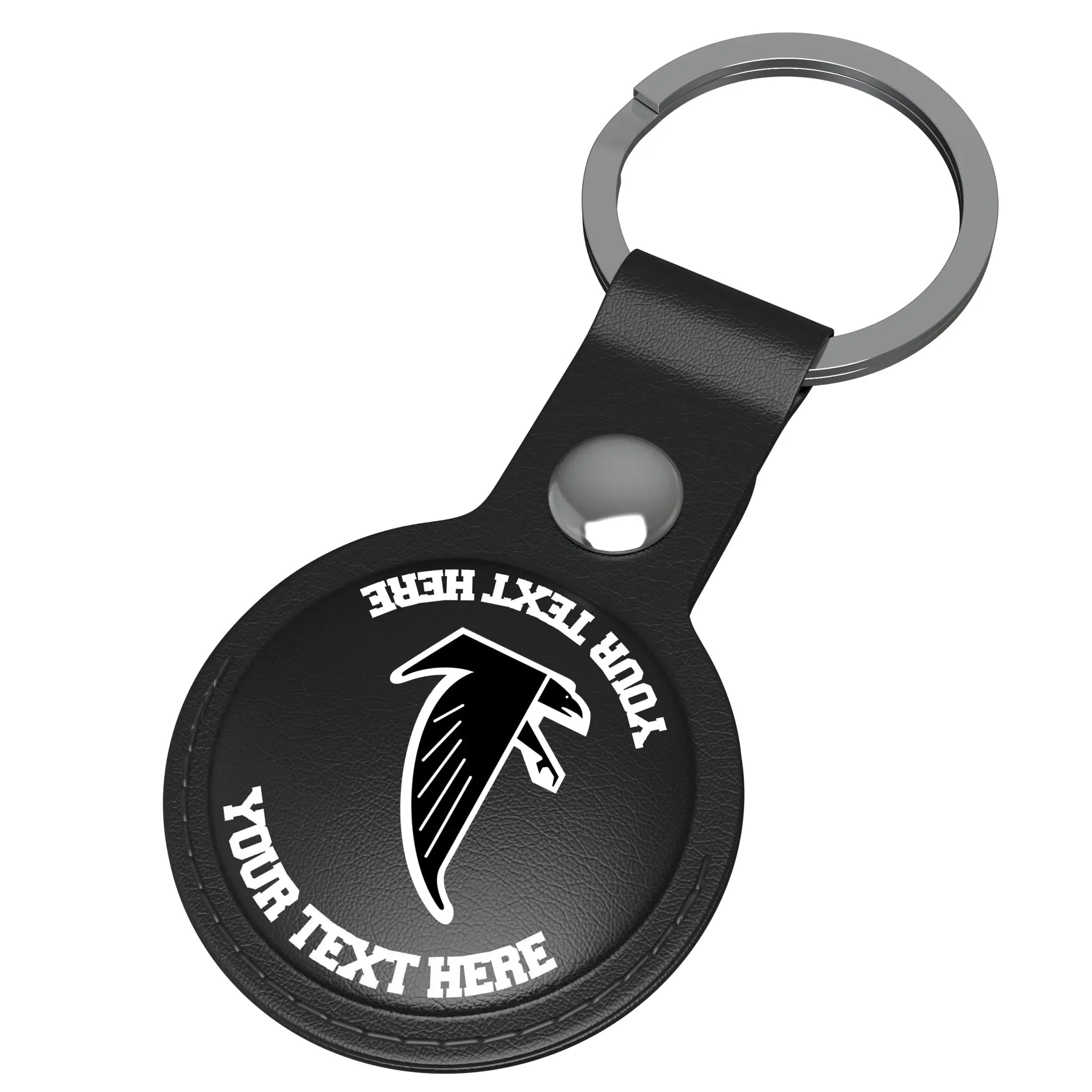 Atlanta Falcons Classic Personalized Insignia AirTag Black Airtag Holder - Isometric View