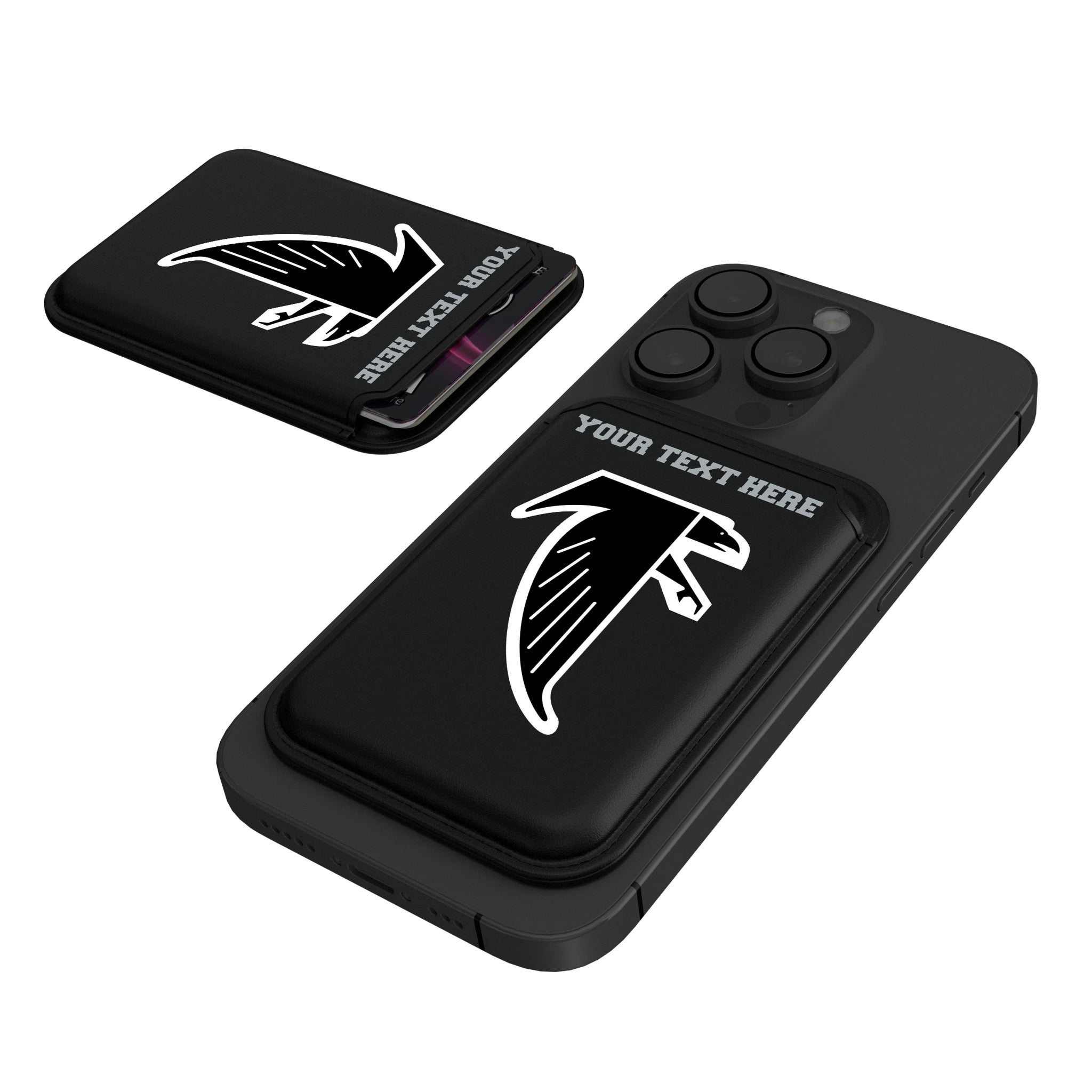 Atlanta Falcons Classic Personalized Insignia Black Magnetic Credit Card Wallet