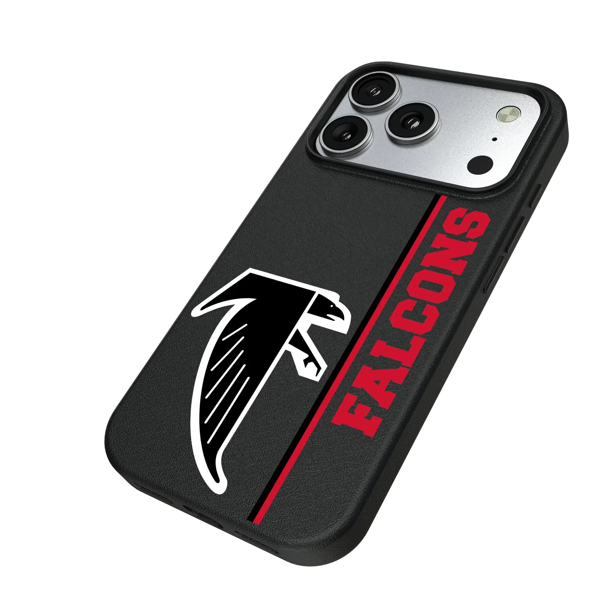 Atlanta Falcons Classic Sidebar iPhone MagSafe Compatible Phone Case for Apple iPhone - Isometric View#Device_iPhone 17 Pro