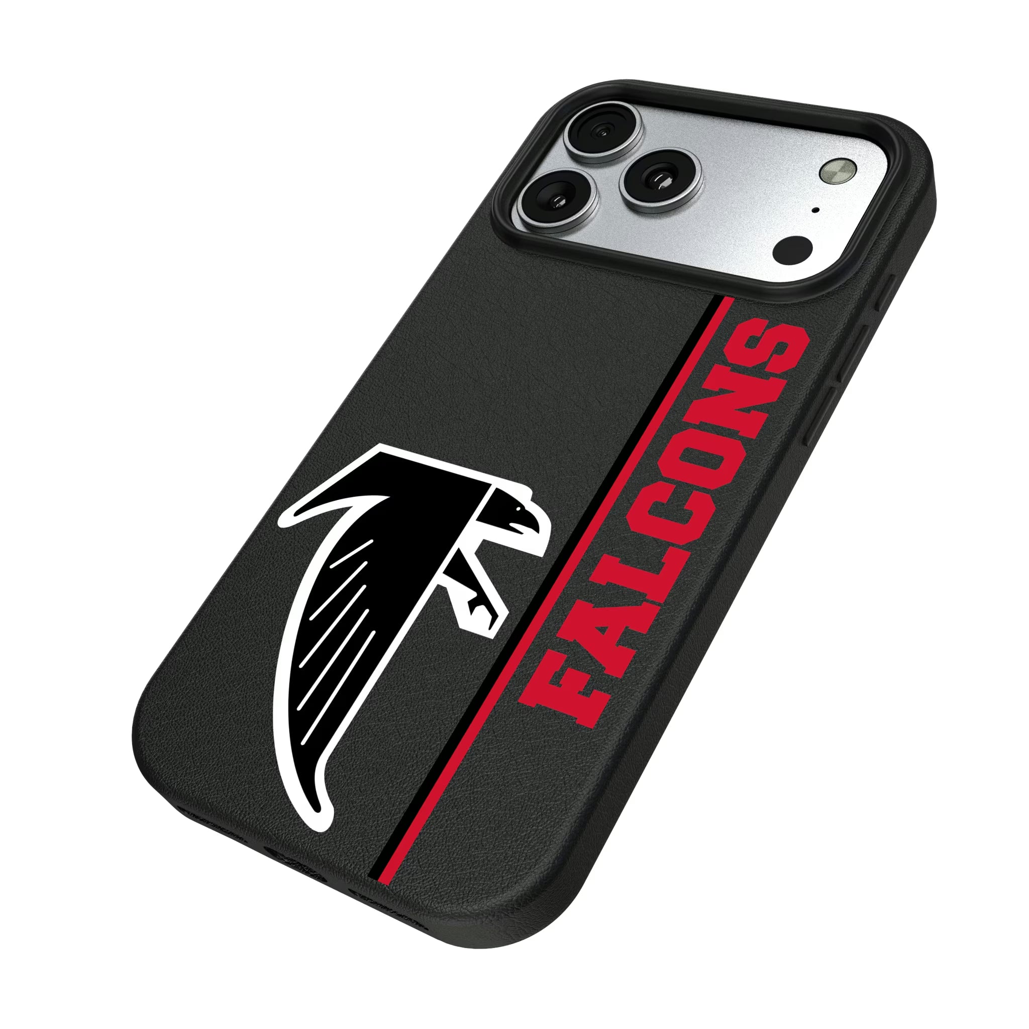 Atlanta Falcons Classic Sidebar iPhone MagSafe Compatible Phone Case for Apple iPhone - Isometric View#Device_iPhone 17 Pro Max