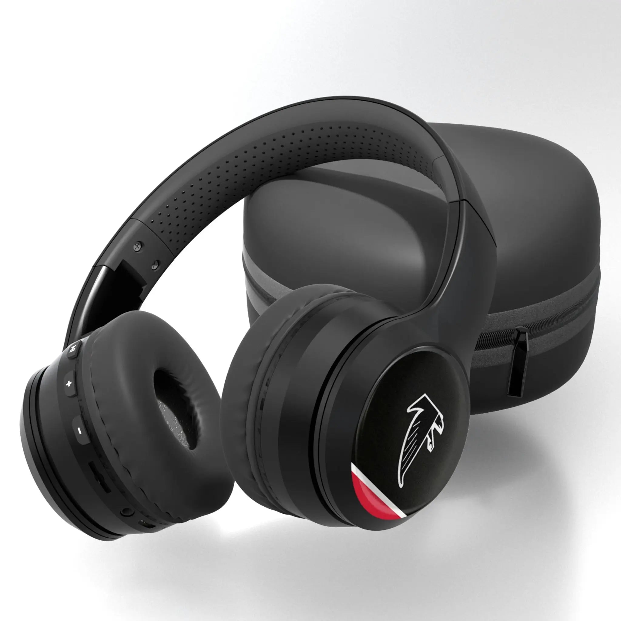 Atlanta Falcons Classic Stripe Wireless Over-Ear BT Headphones With Case