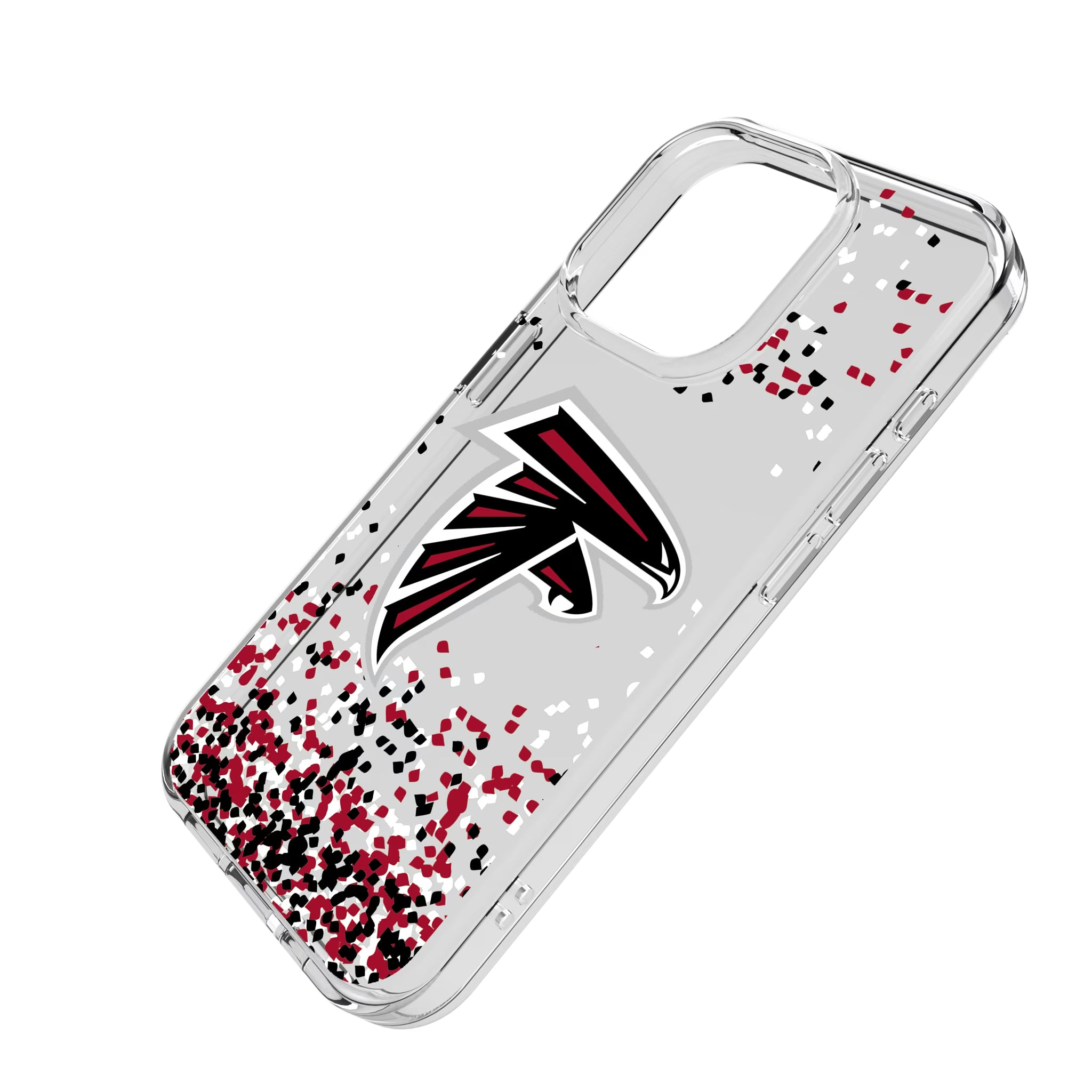 Atlanta Falcons Confetti iPhone Clear Phone Case for Apple iPhone - Isometric View