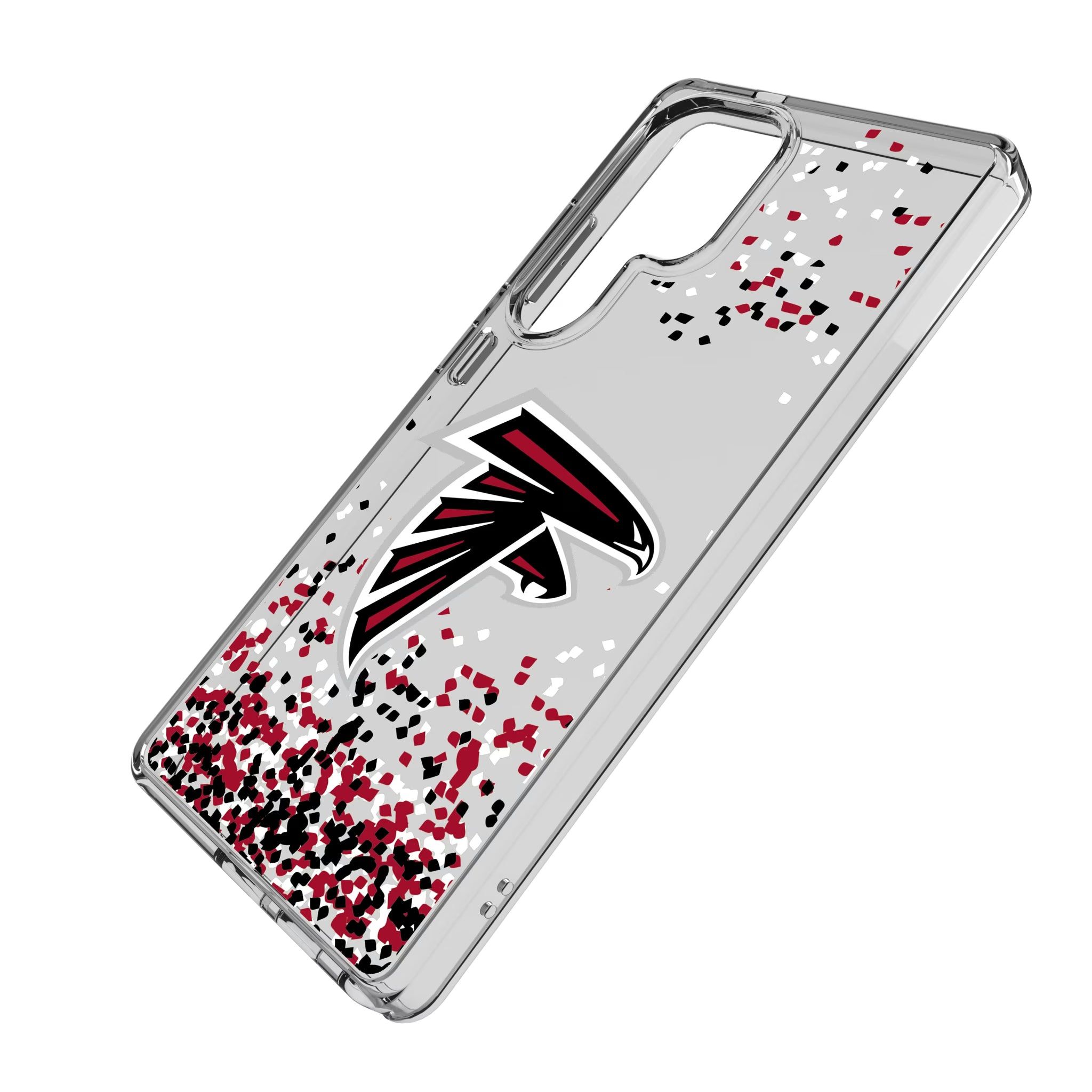 Atlanta Falcons Confetti Galaxy Clear Phone Case for Samsung Galaxy - Isometric View