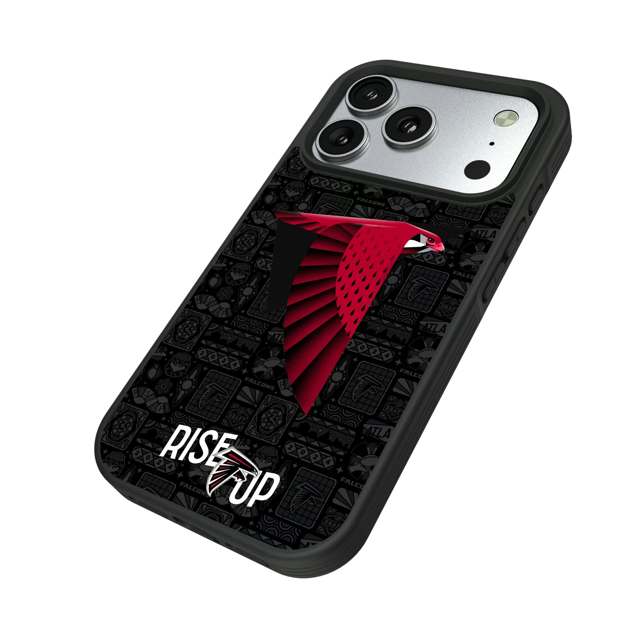 Atlanta Falcons Deco iPhone Bump Phone Case for Apple iPhone - Isometric View#Device_iPhone 17 Pro