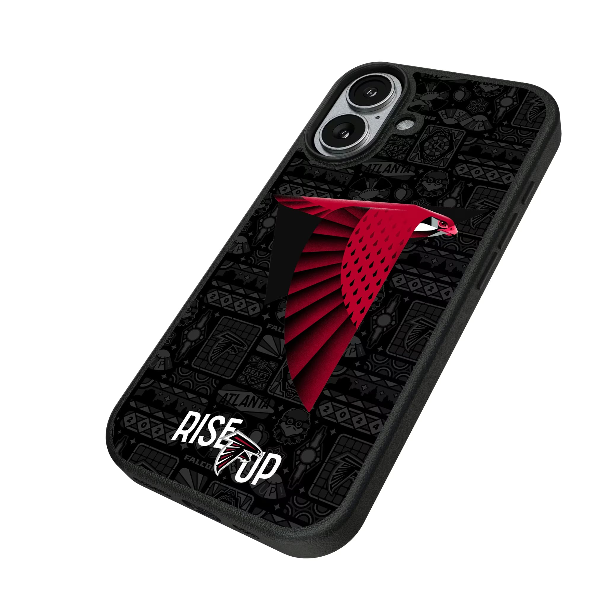 Atlanta Falcons Deco iPhone MagSafe Compatible Phone Case for Apple iPhone - Isometric View#Device_iPhone 17