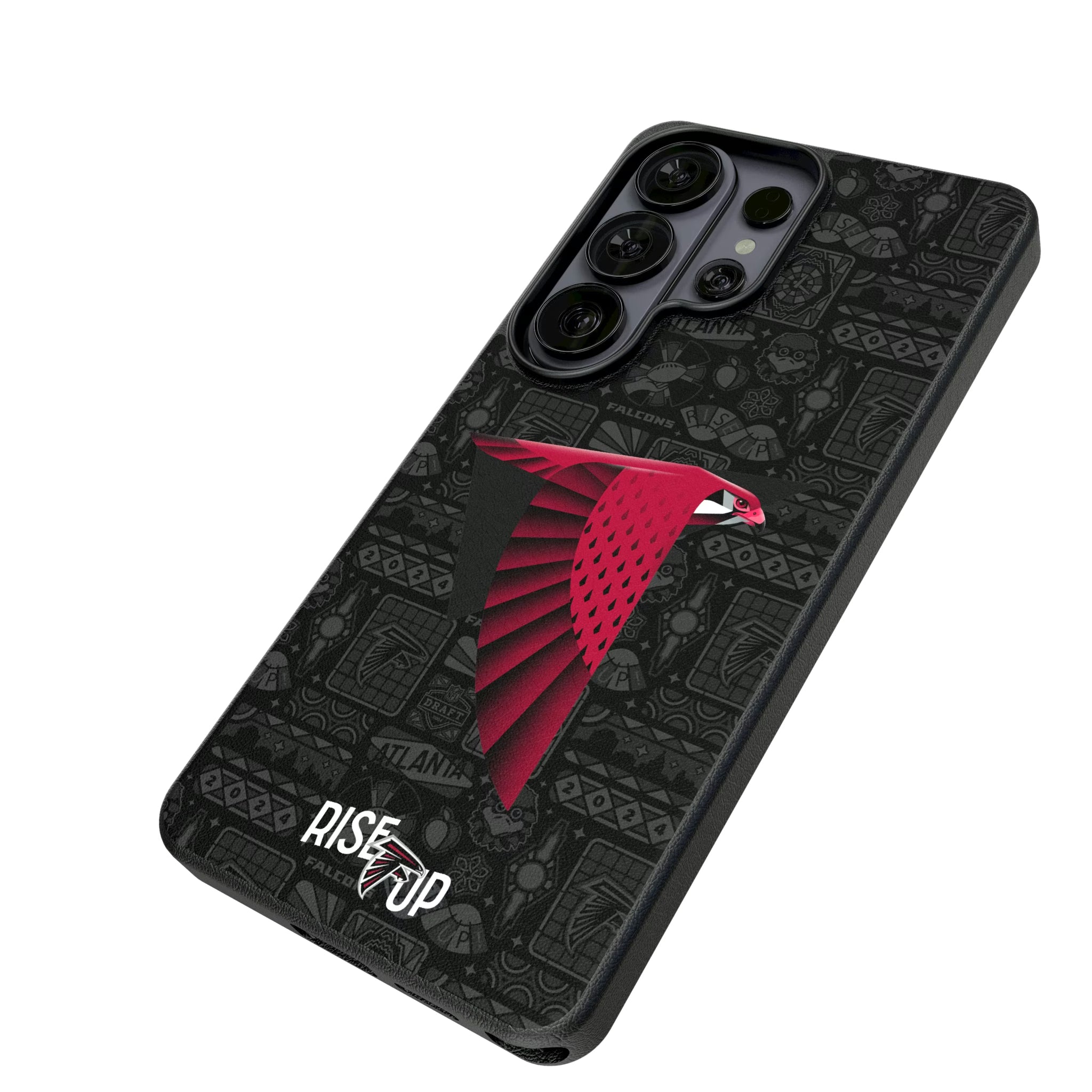 Atlanta Falcons Deco Galaxy MagSafe Compatible Phone Case for Samsung Galaxy - Isometric View