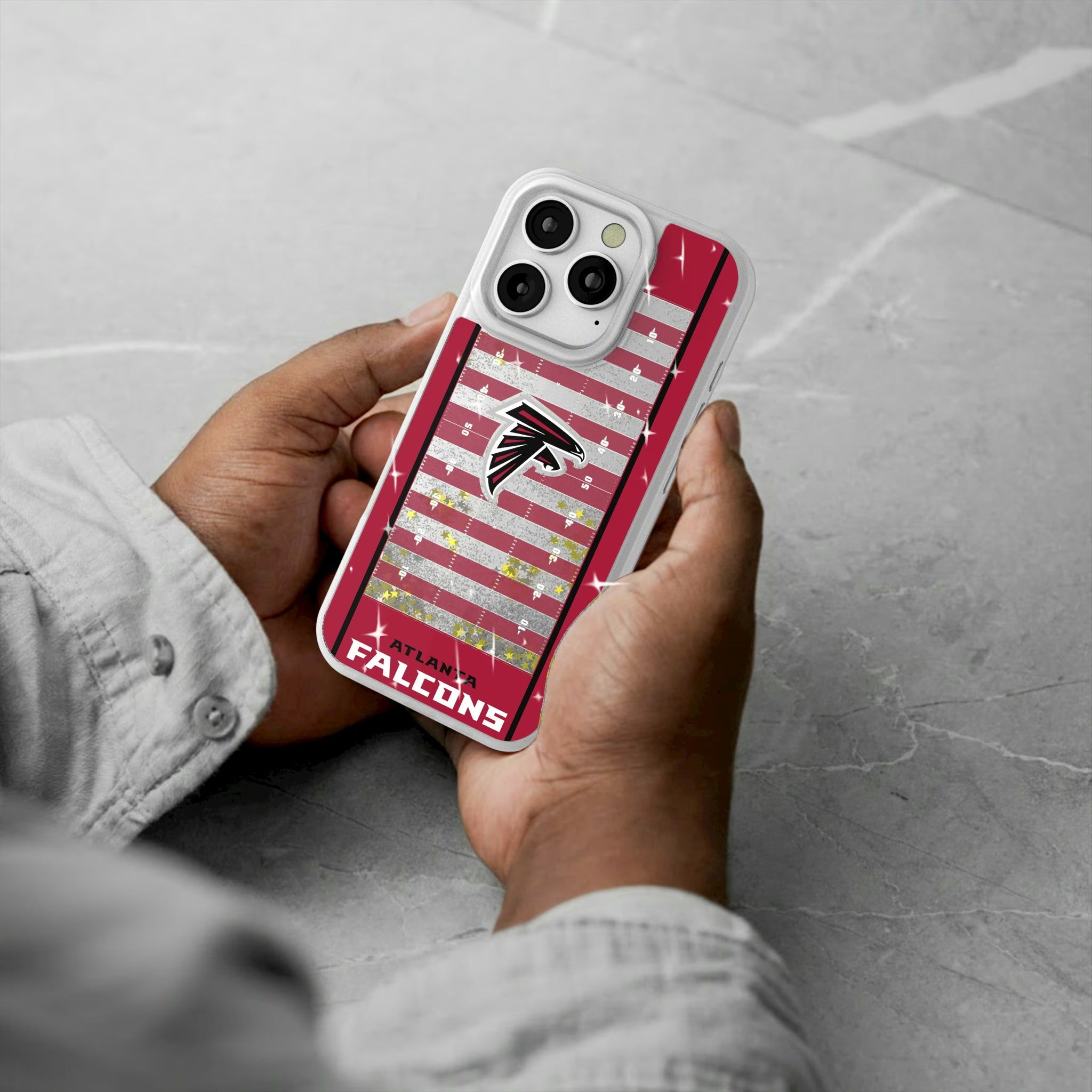 Atlanta Falcons Field iPhone Glitter Phone Case for Apple iPhone - Lifestyle#Device_iPhone 16 Pro