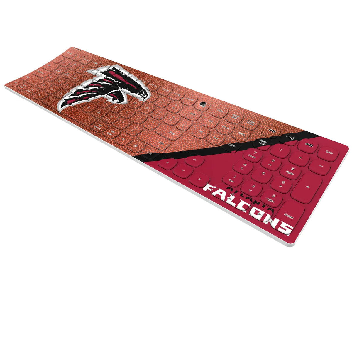 Atlanta Falcons Football KKB605 Curved Wireless Keyboard - Isometric View