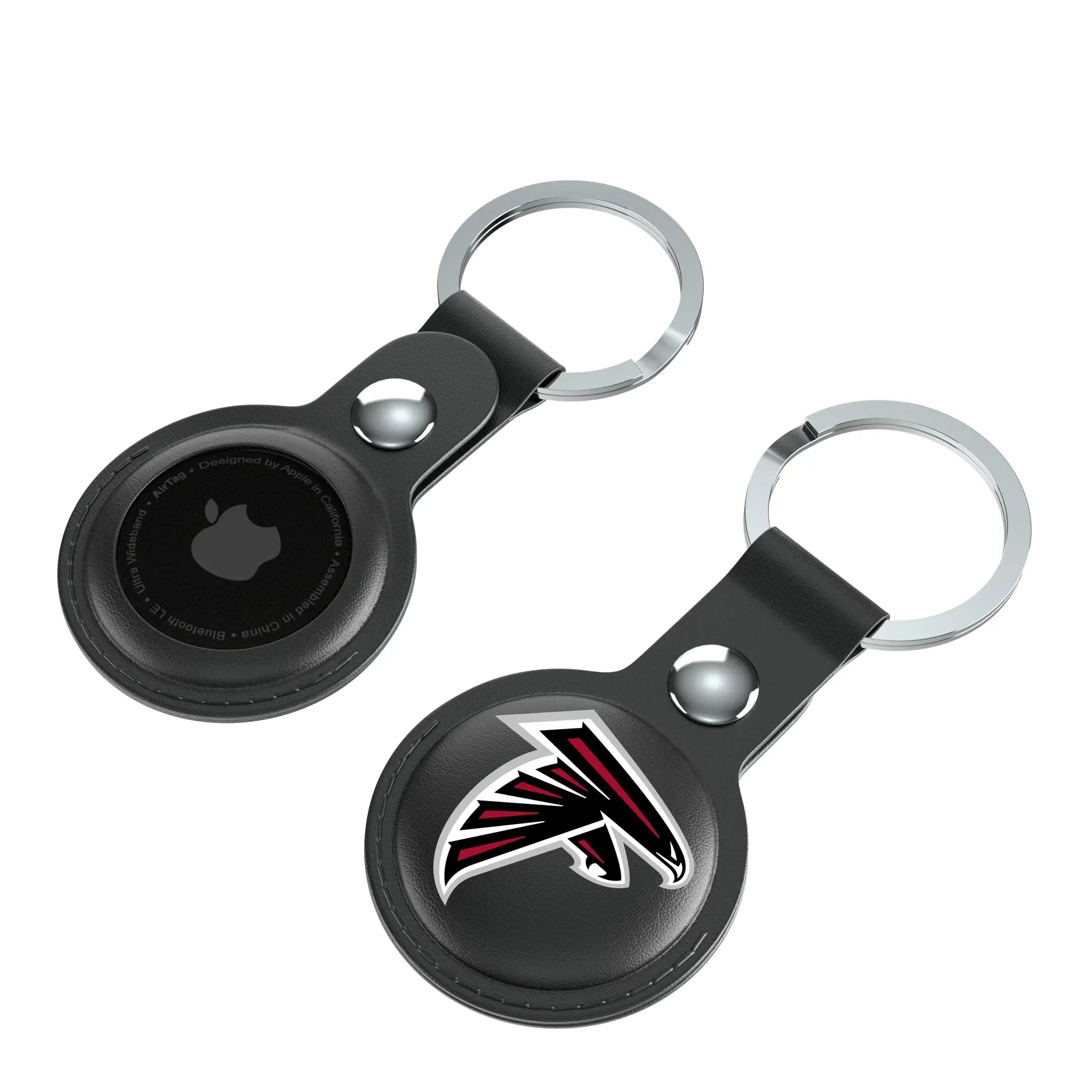 Atlanta Falcons Insignia AirTag Black Airtag Holder 2-Pack - Isometric View