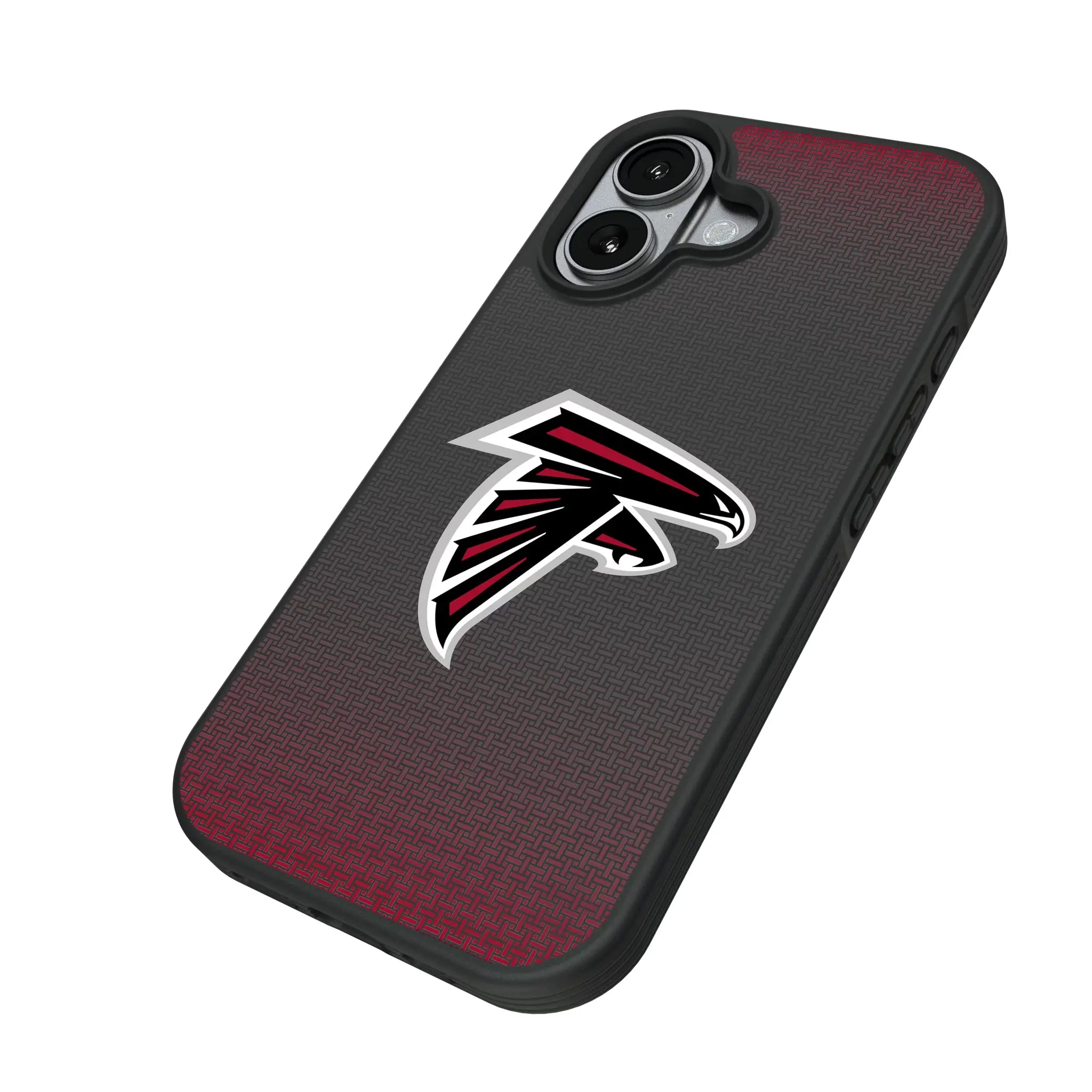 Atlanta Falcons Linen iPhone Bump Phone Case for Apple iPhone - Isometric View#Device_iPhone 17
