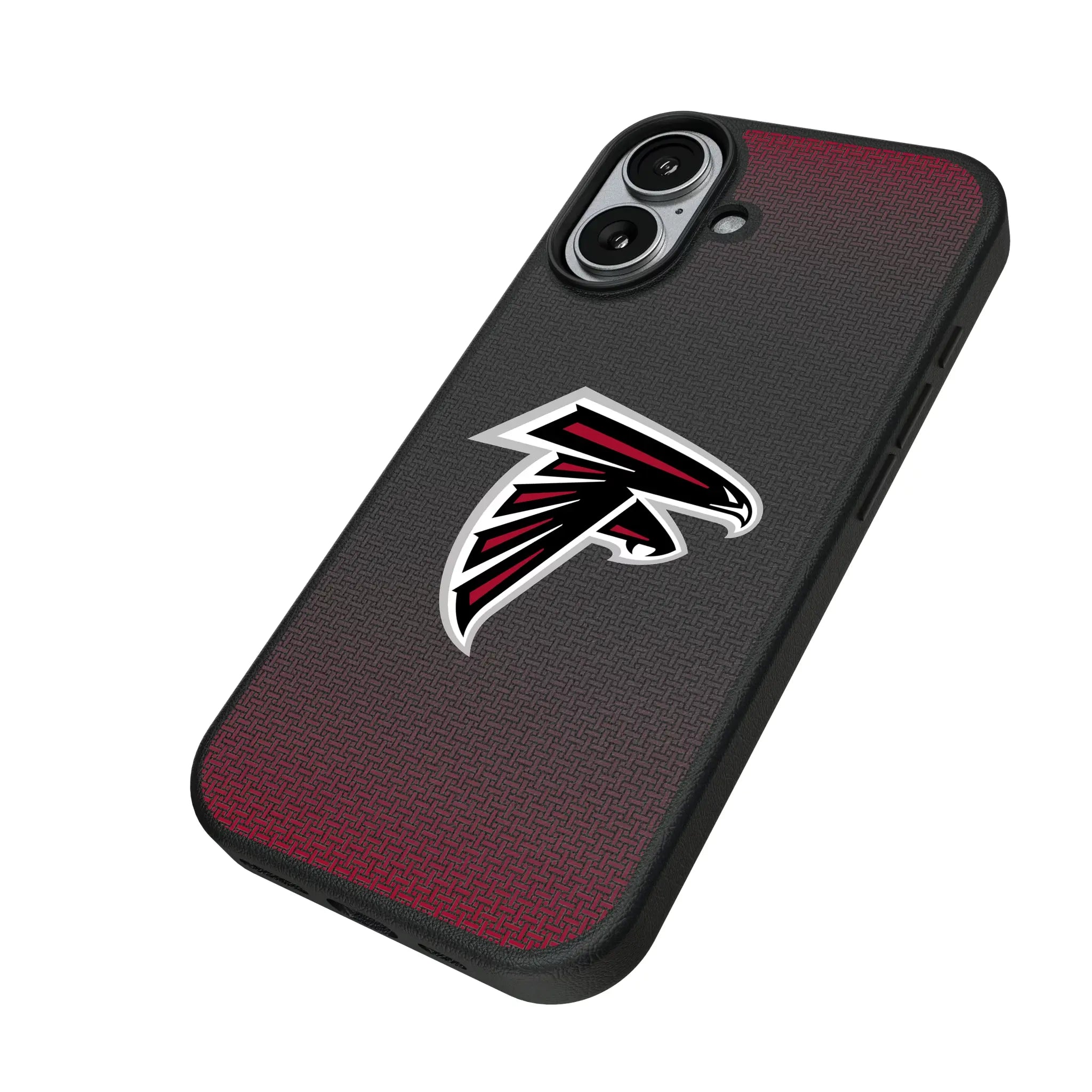 Atlanta Falcons Linen iPhone MagSafe Compatible Phone Case for Apple iPhone - Isometric View#Device_iPhone 17