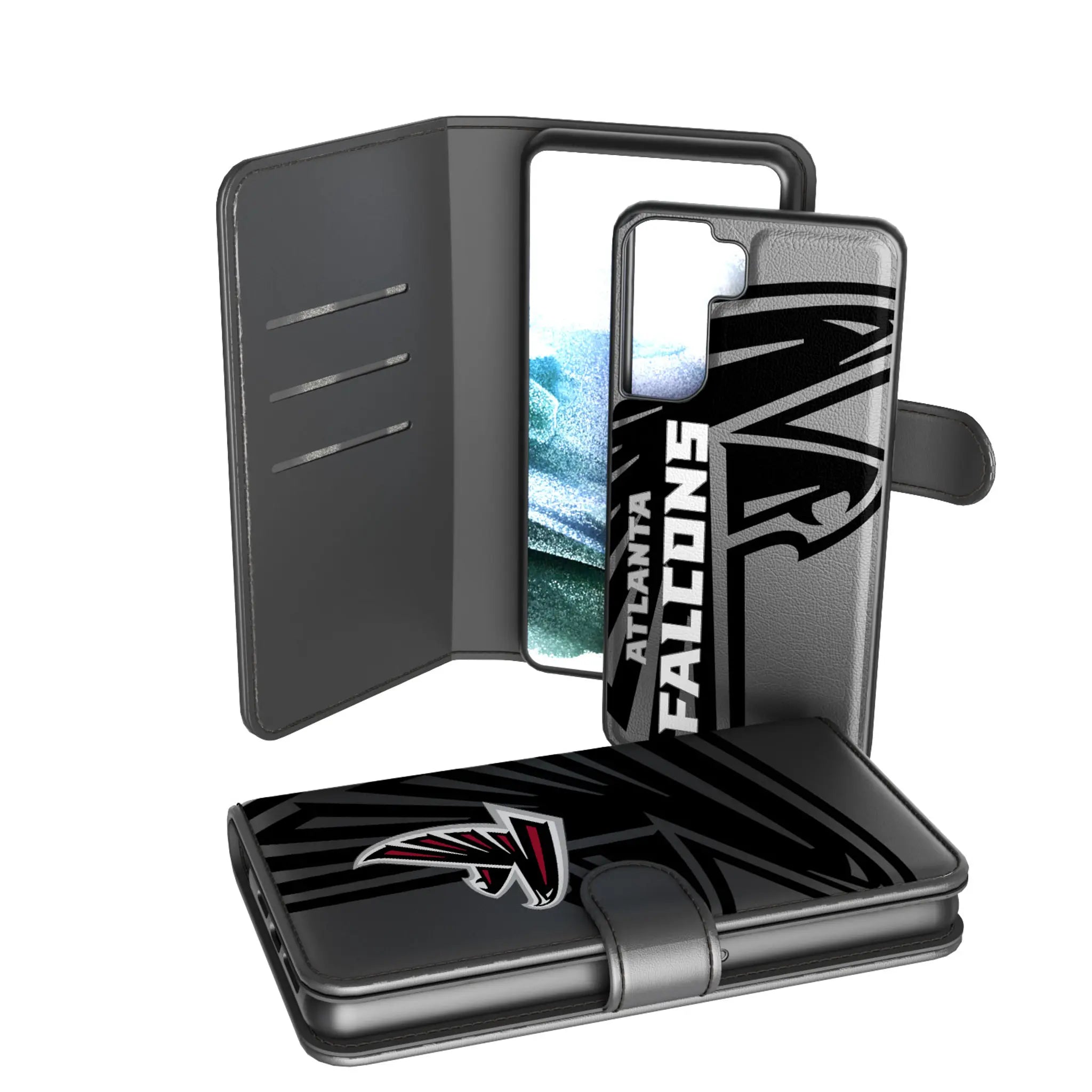 Atlanta Falcons Monocolor Tilt Galaxy Wallet Phone Case for Samsung Galaxy