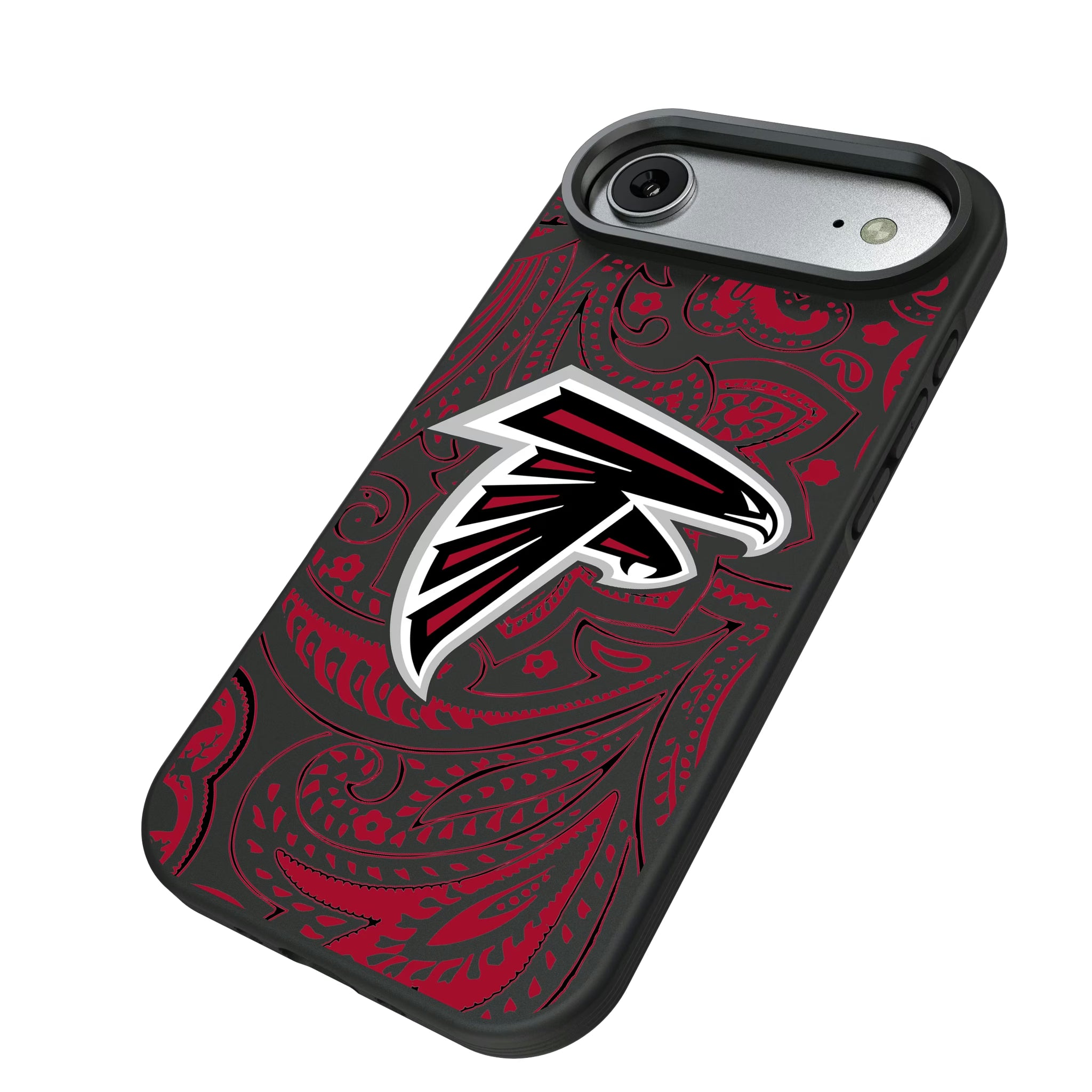 Atlanta Falcons Paisley iPhone Bump Phone Case for Apple iPhone - Isometric View#Device_iPhone Air