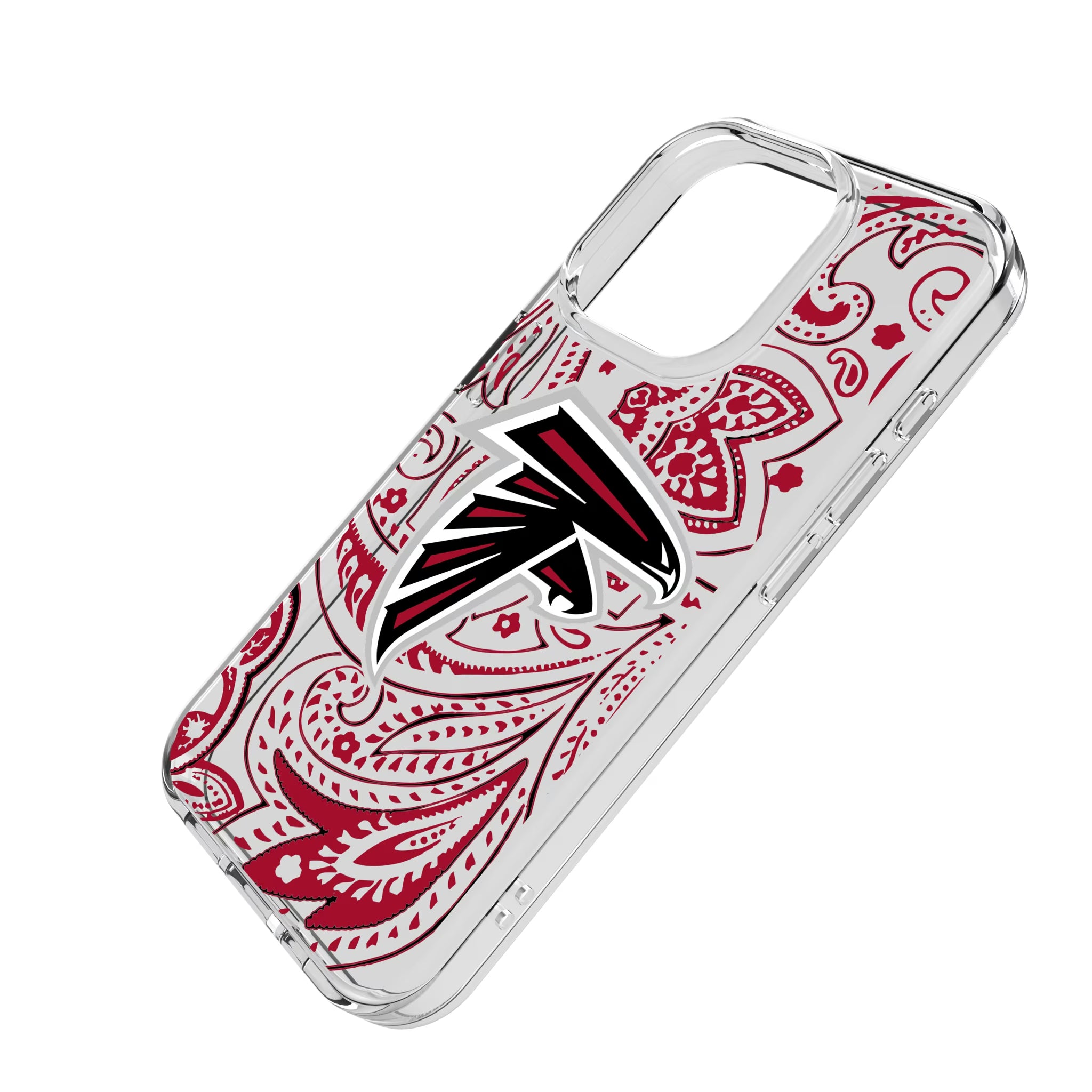 Atlanta Falcons Paisley iPhone Clear Phone Case for Apple iPhone - Isometric View