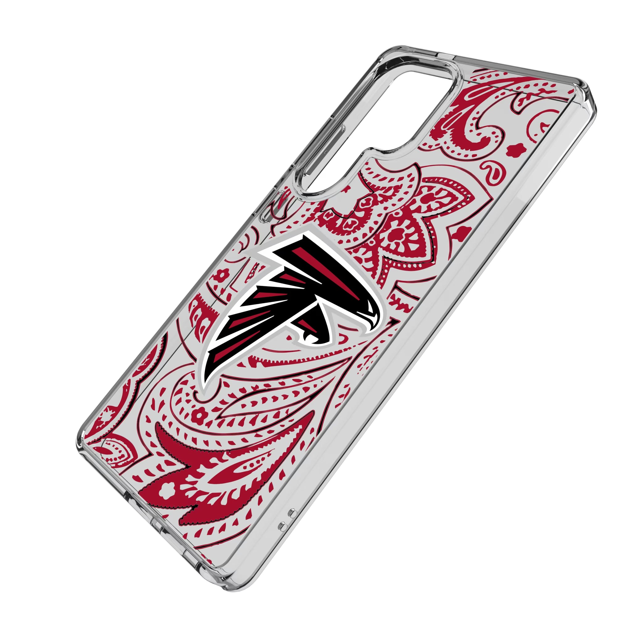 Atlanta Falcons Paisley Galaxy Clear Phone Case for Samsung Galaxy - Isometric View