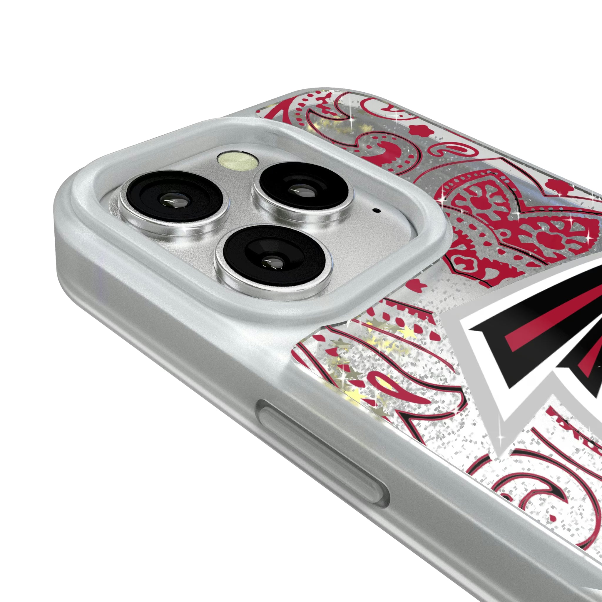 Atlanta Falcons Paisley iPhone Glitter Phone Case for Apple iPhone - Detail#Device_iPhone 16 Pro