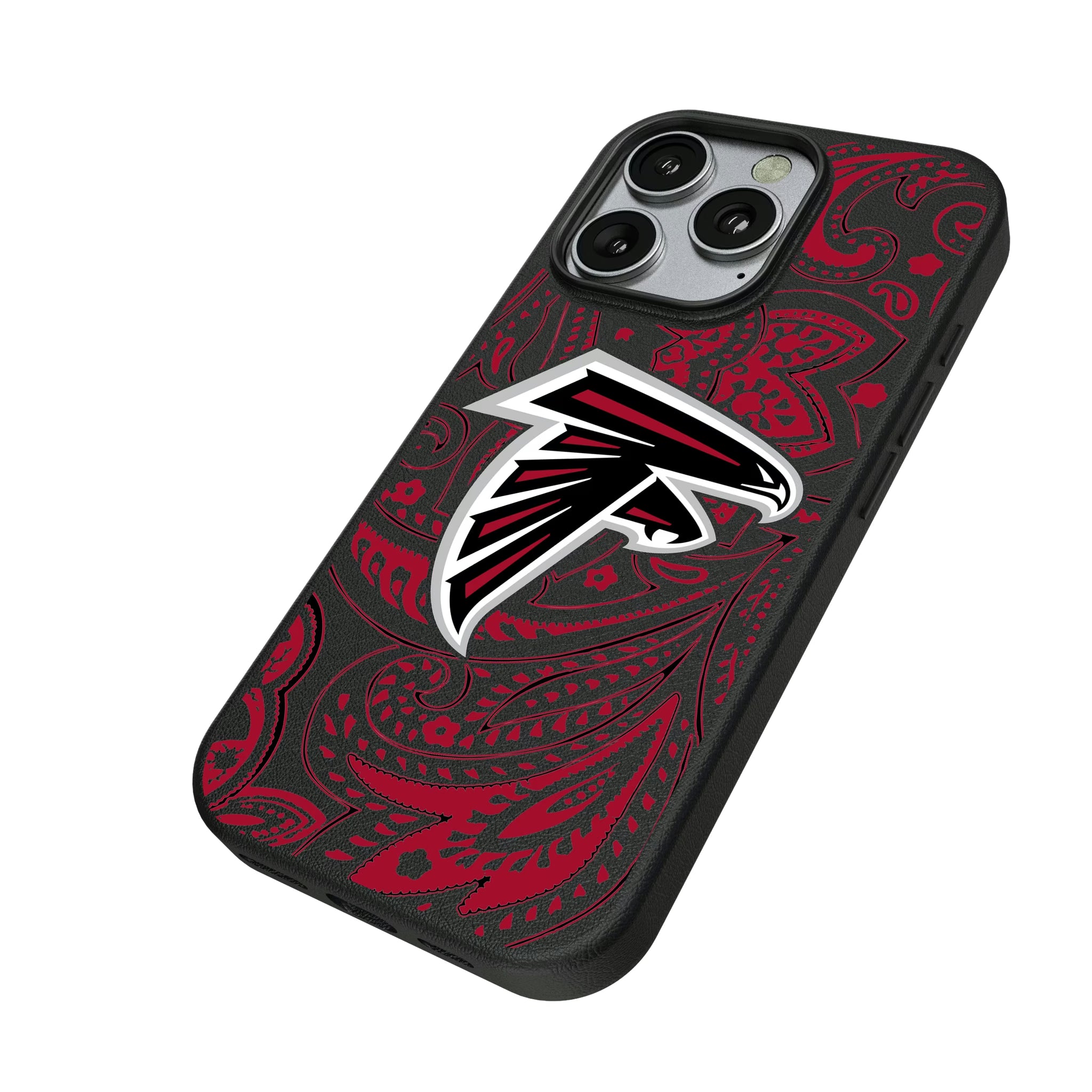 Atlanta Falcons Paisley iPhone MagSafe Compatible Phone Case for Apple iPhone - Isometric View