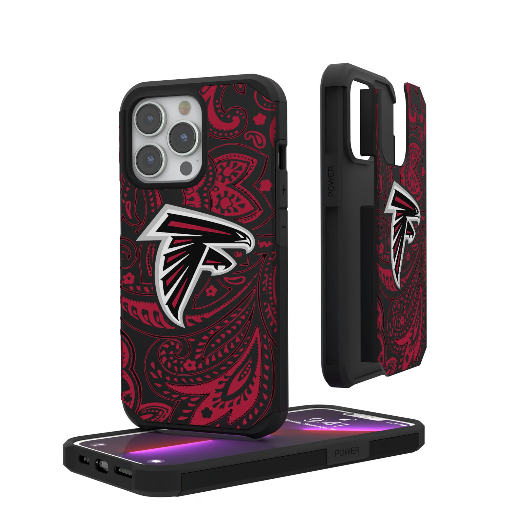Atlanta Falcons Paisley iPhone Rugged Phone Case for Apple iPhone