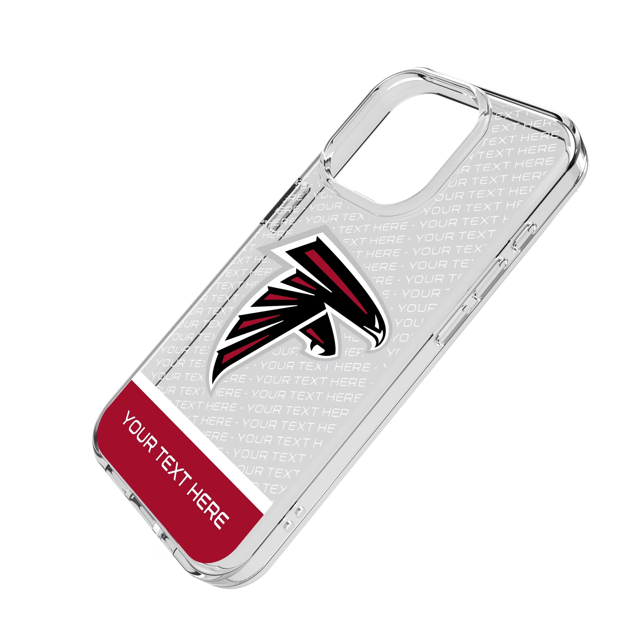 Atlanta Falcons Personalized EndZone Plus iPhone Clear Phone Case for Apple iPhone - Isometric View
