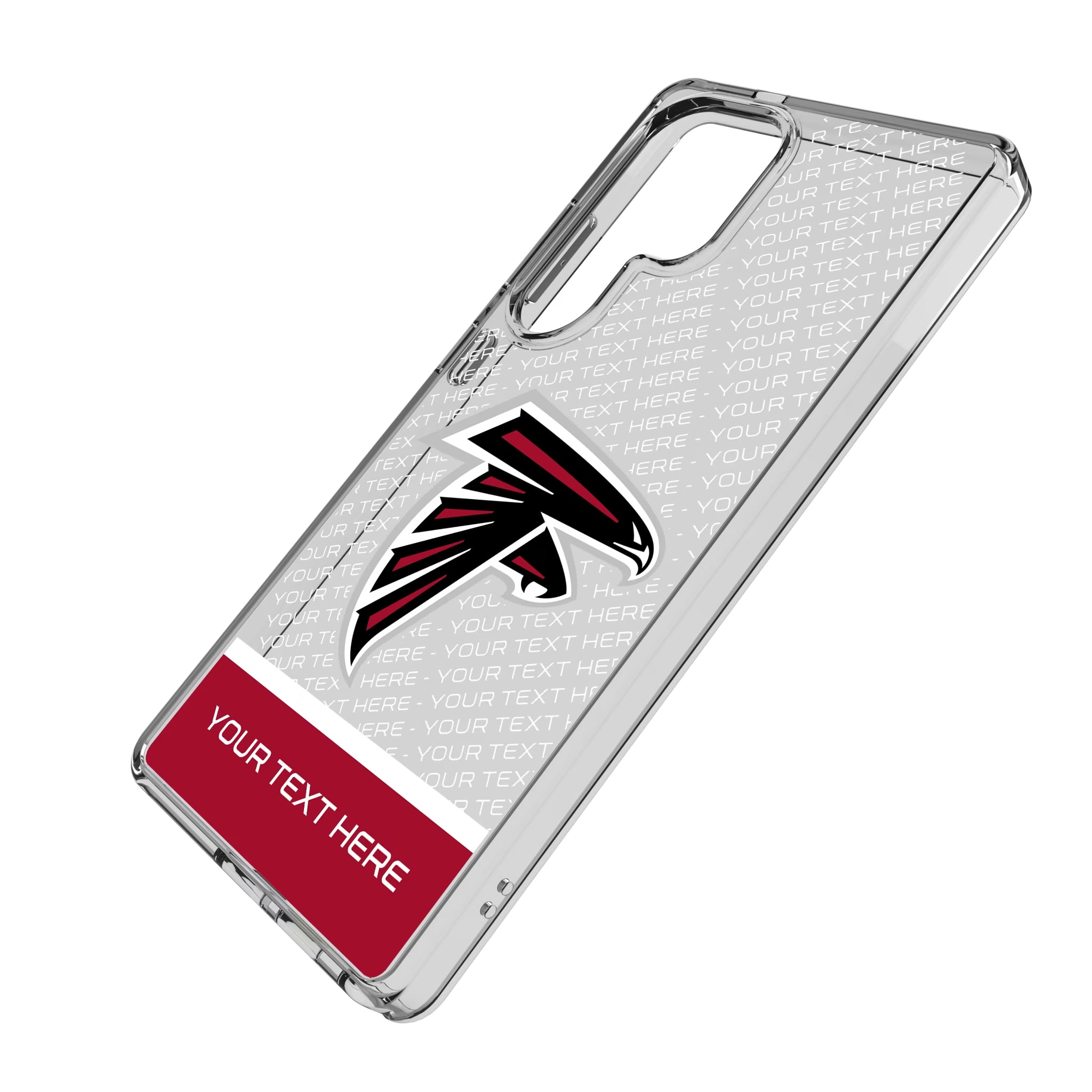 Atlanta Falcons Personalized EndZone Plus Galaxy Clear Phone Case for Samsung Galaxy - Isometric View