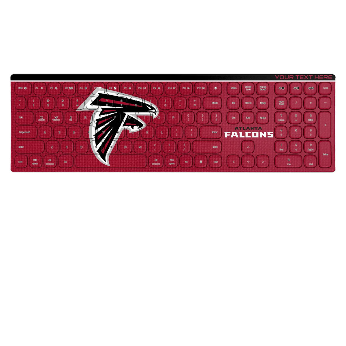 Atlanta Falcons Personalized Endzone Solid KKB605 Curved Wireless Keyboard