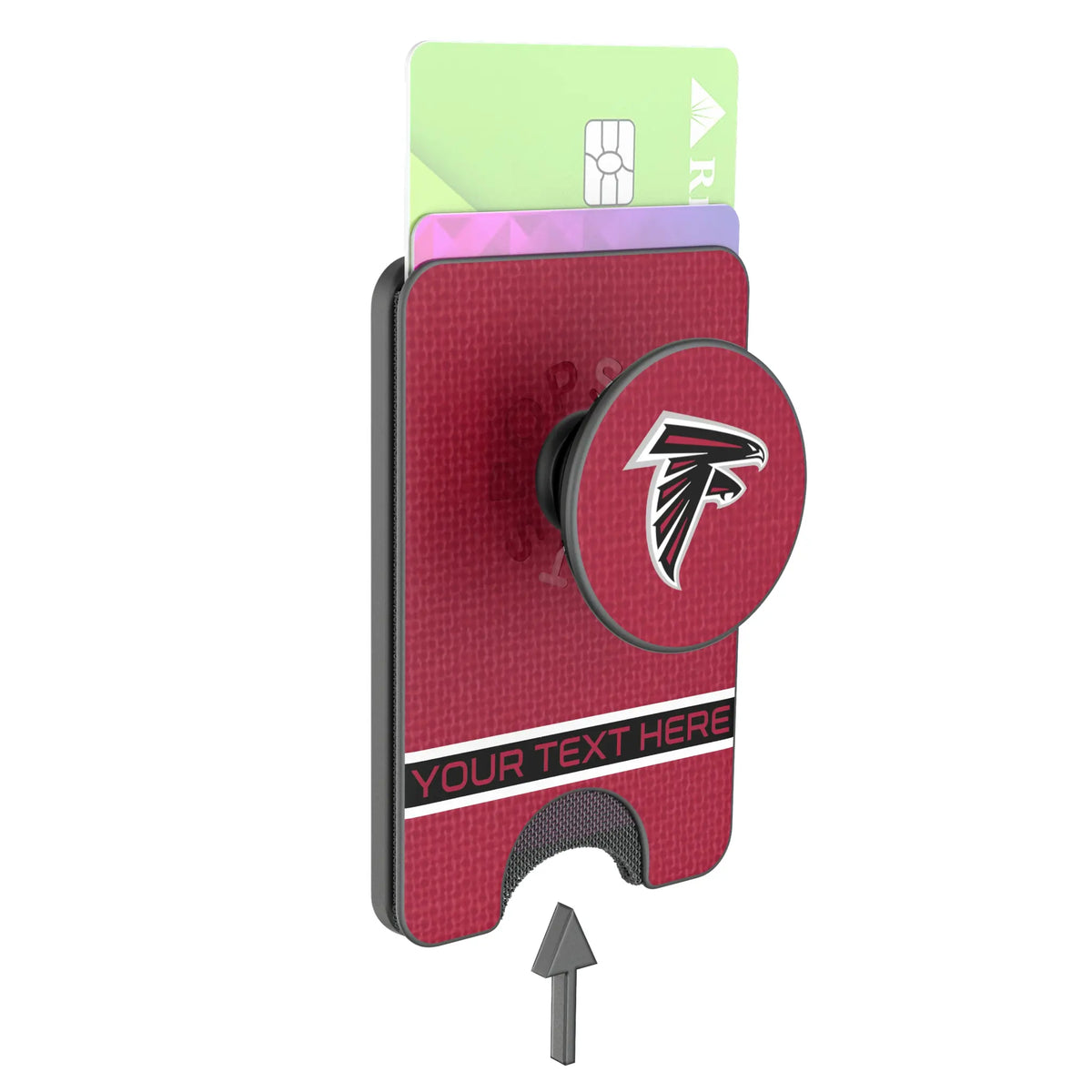 Atlanta Falcons Personalized Endzone Solid Popsockets Wallet Magnetic - Detail