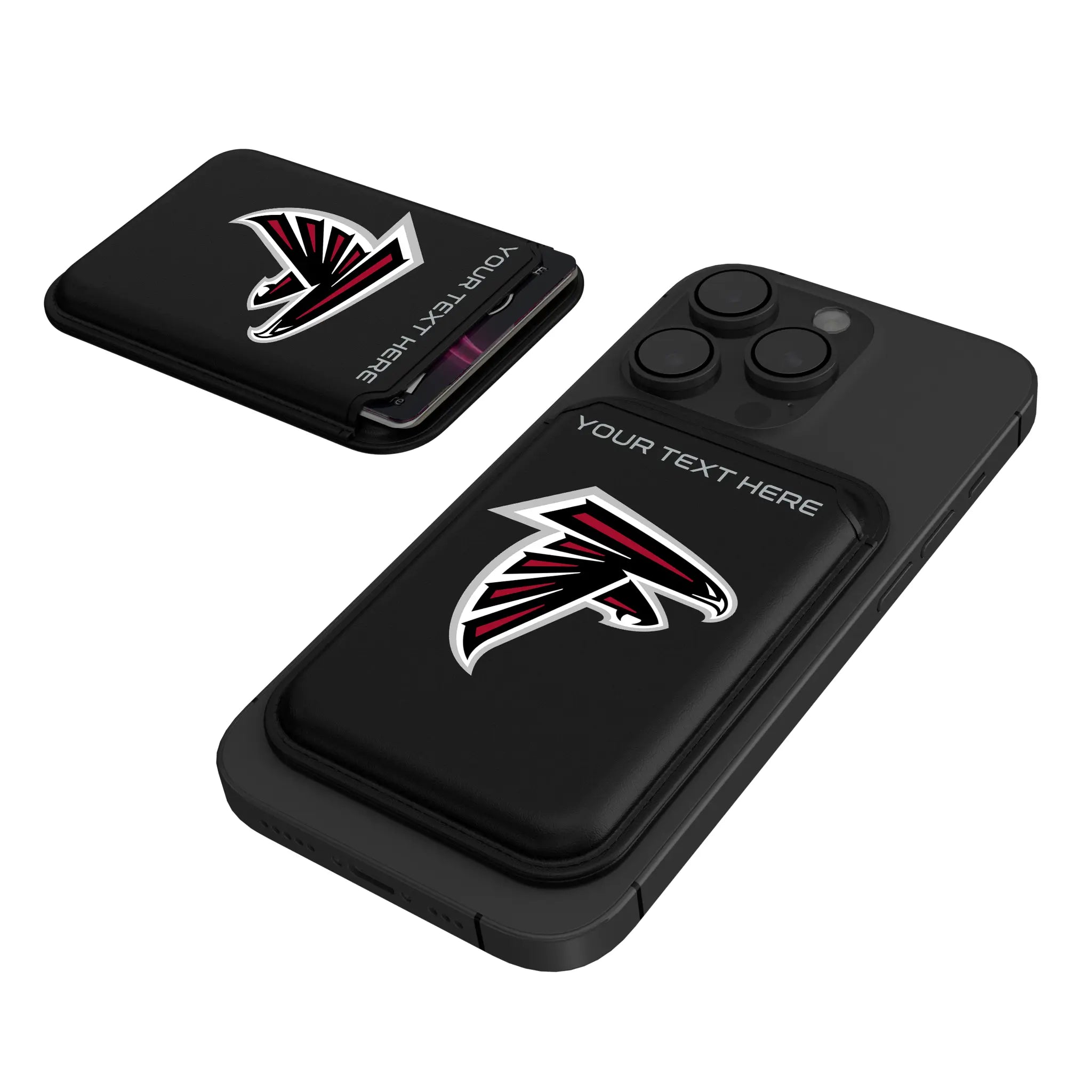Atlanta Falcons Personalized Insignia Black Magnetic Credit Card Wallet