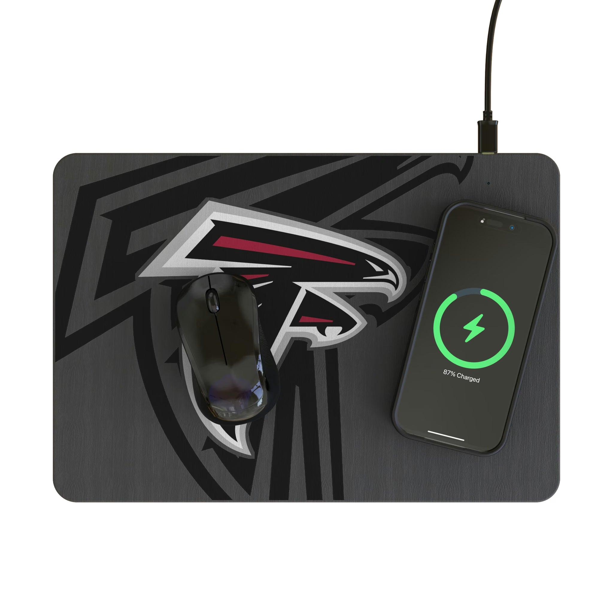 Atlanta Falcons Personalized Tilt 15-Watt Wireless Charger and Mouse Pad - Lifestyle