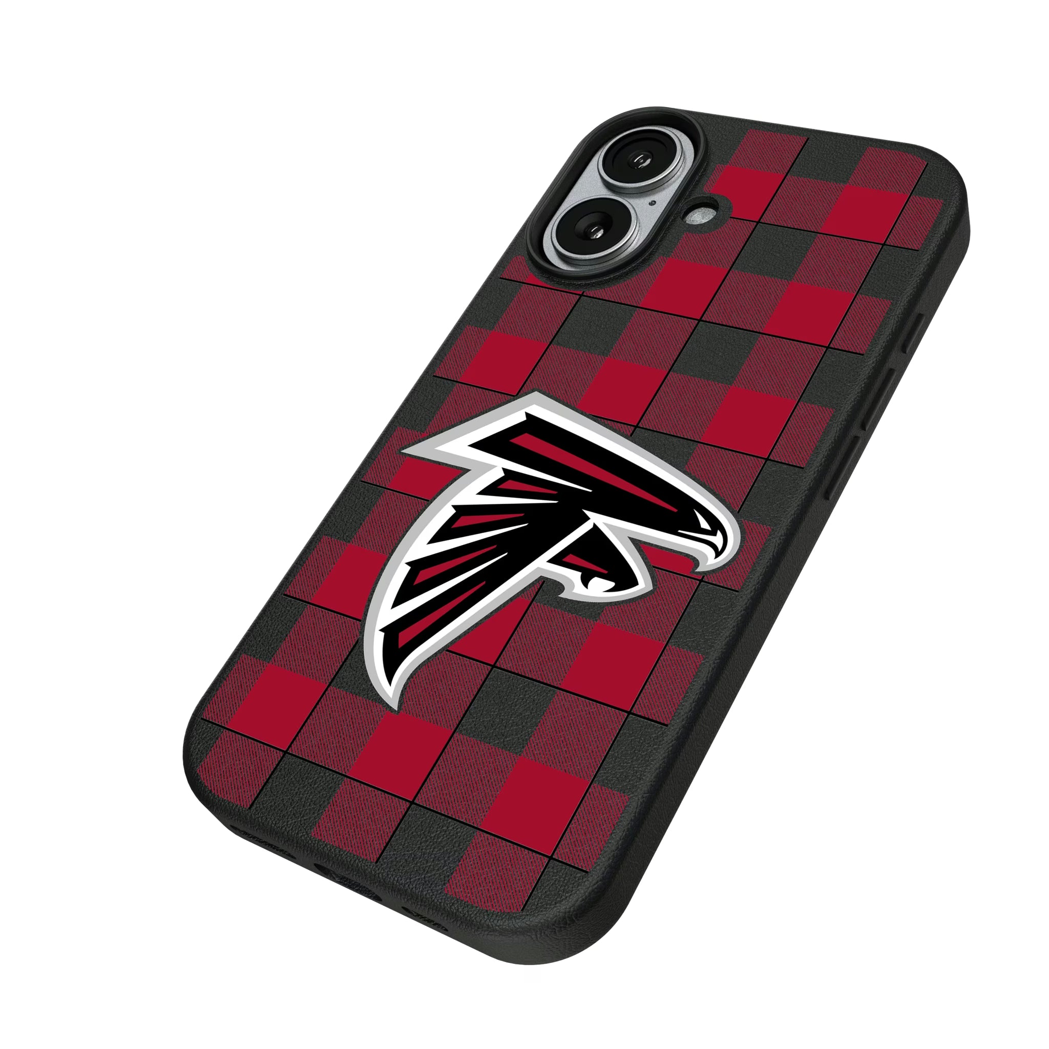 Atlanta Falcons Plaid iPhone MagSafe Compatible Phone Case for Apple iPhone - Isometric View#Device_iPhone 17