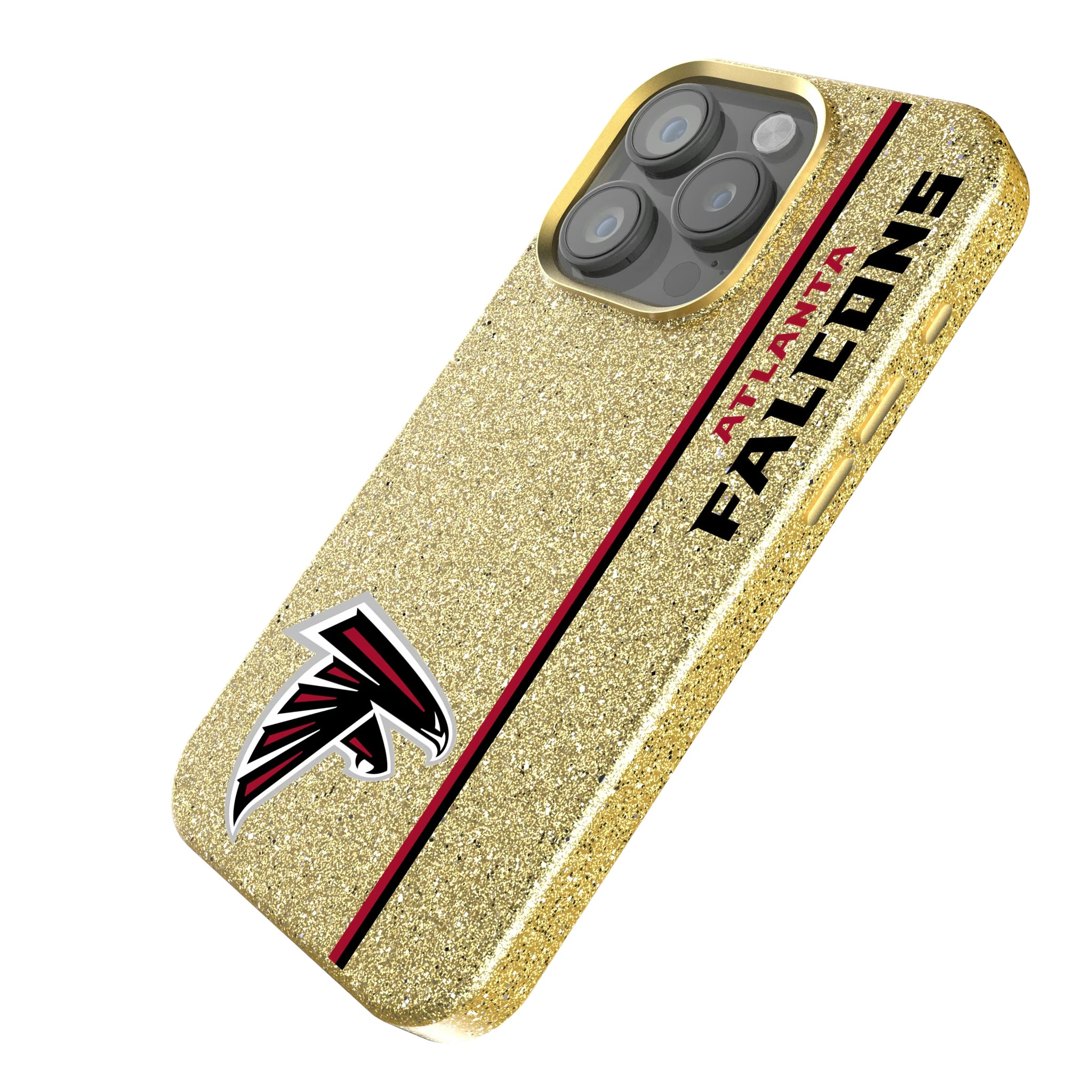 Atlanta Falcons Sidebar iPhone Bling Phone Case for Apple iPhone - Isometric View
