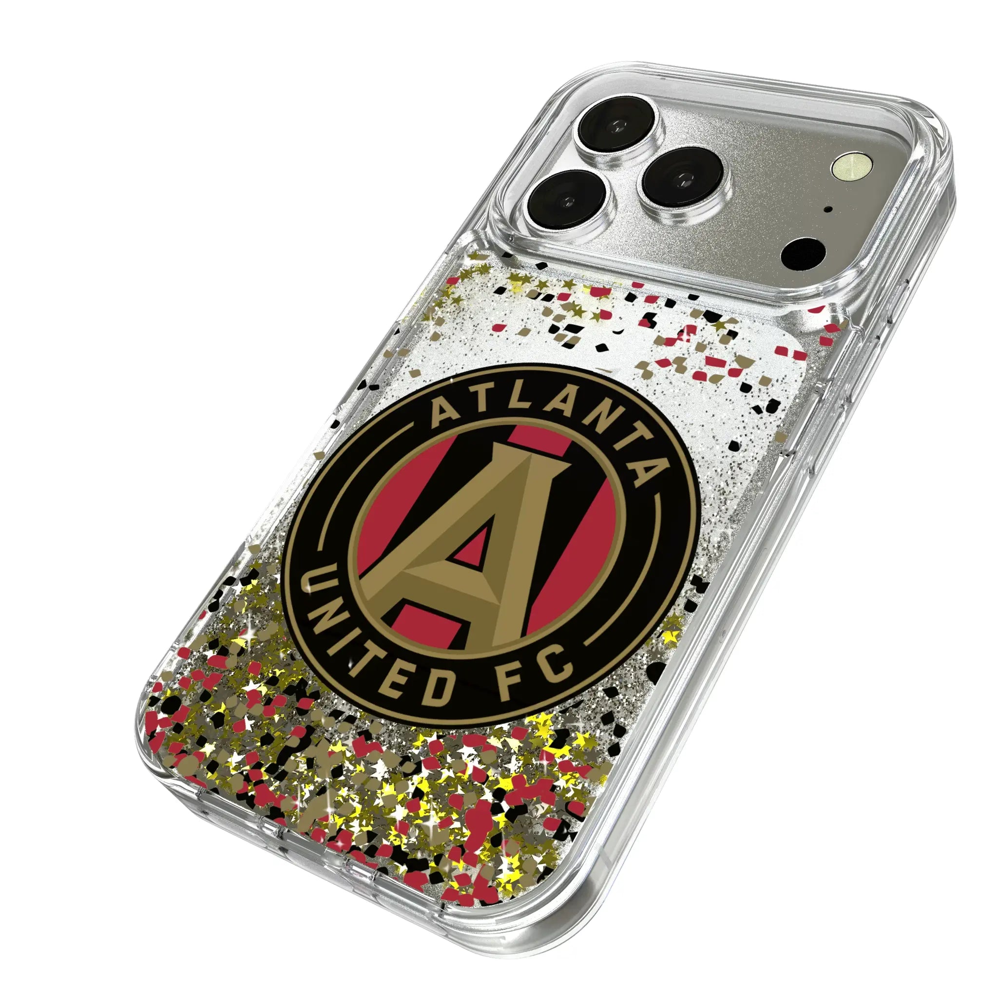 Atlanta United FC Confetti iPhone Glitter Phone Case for Apple iPhone - Isometric View