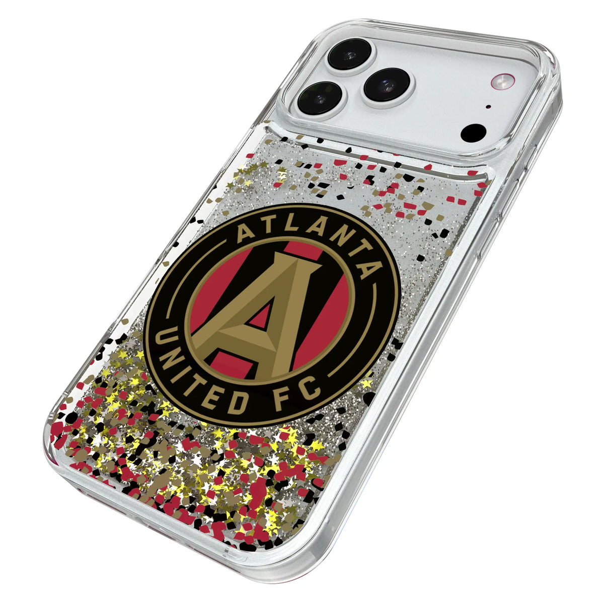 Atlanta United FC Confetti iPhone Glitter Phone Case for Apple iPhone - Isometric View#Device_iPhone 18 Pro Max