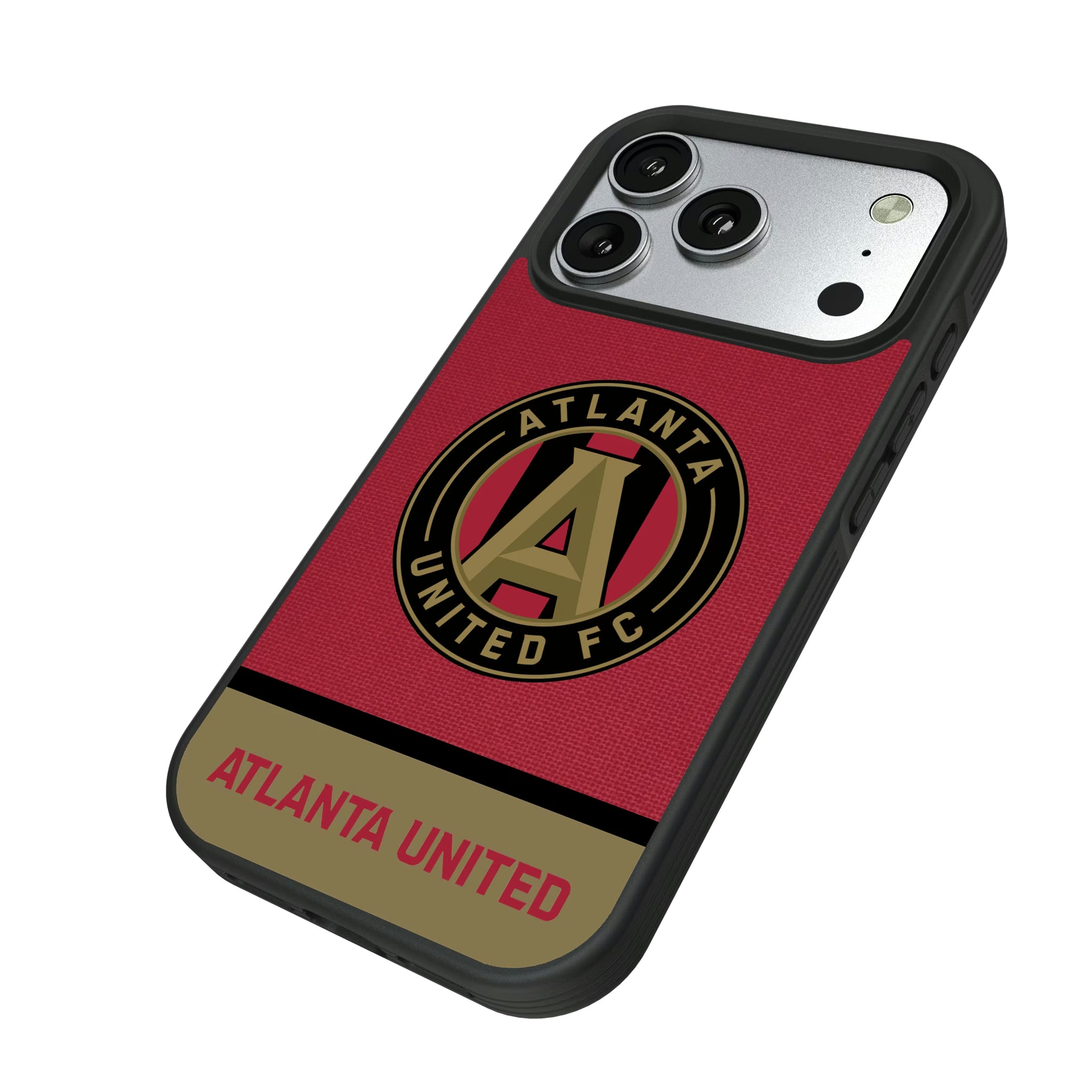 Atlanta United FC Endzone Solid iPhone Bump Phone Case for Apple iPhone - Isometric View#Device_iPhone 17 Pro