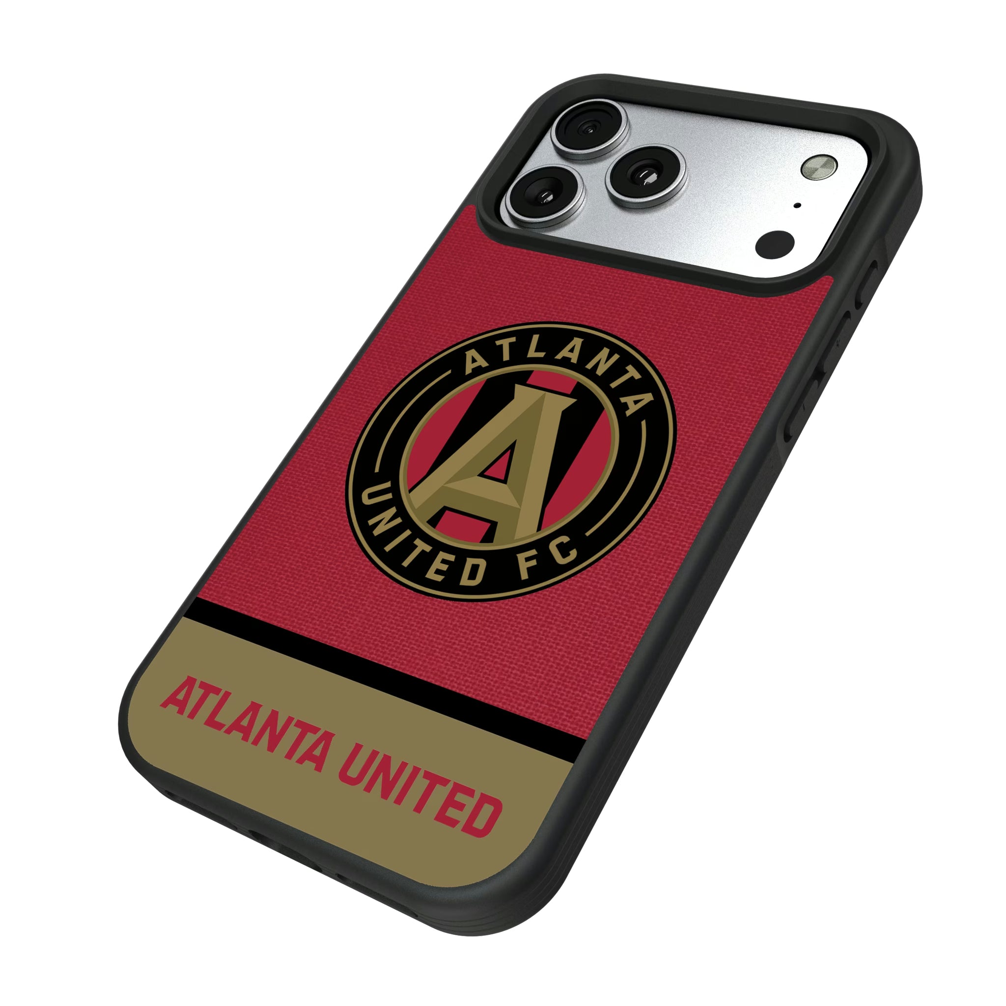Atlanta United FC Endzone Solid iPhone Bump Phone Case for Apple iPhone - Isometric View#Device_iPhone 17 Pro Max