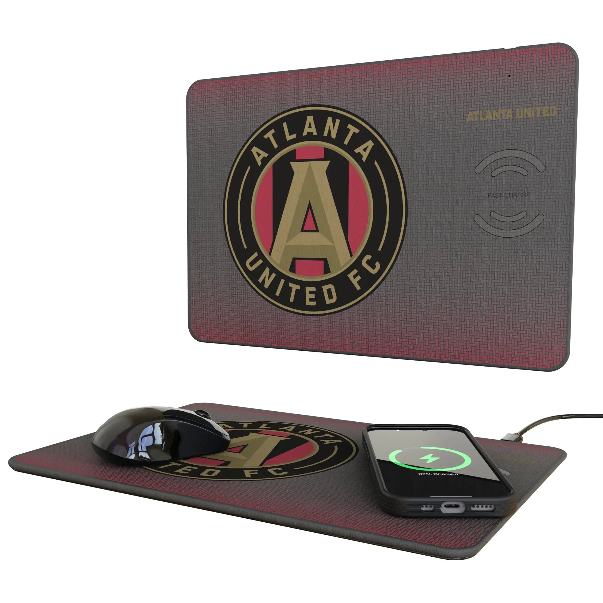 Atlanta United FC Linen 15-Watt Wireless Charger and Mouse Pad