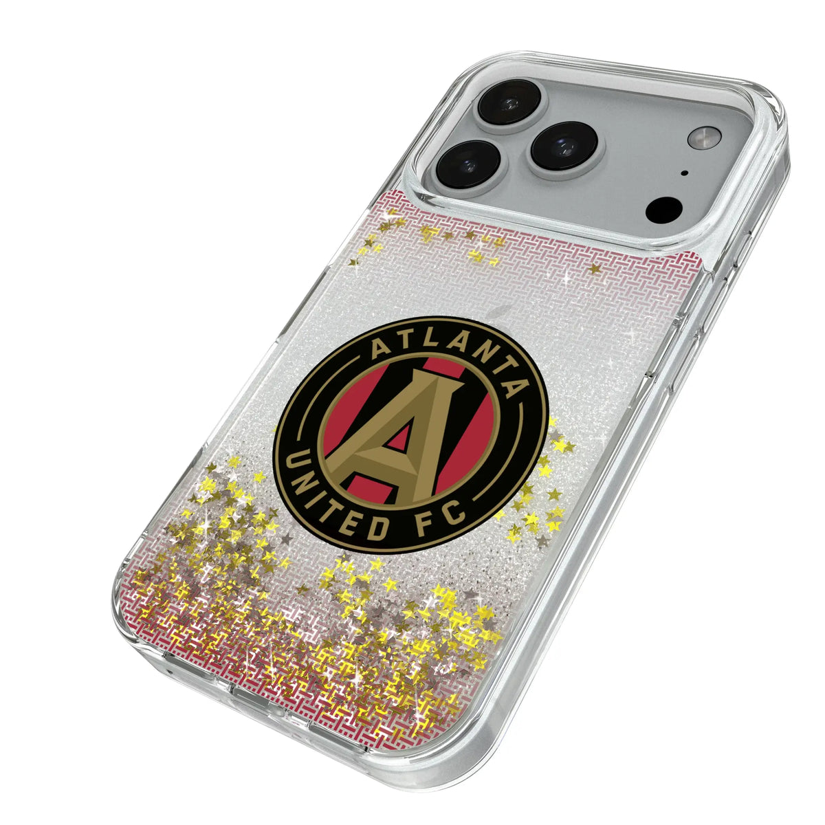 Atlanta United FC Linen iPhone Glitter Phone Case for Apple iPhone - Isometric View#Device_iPhone 18 Pro