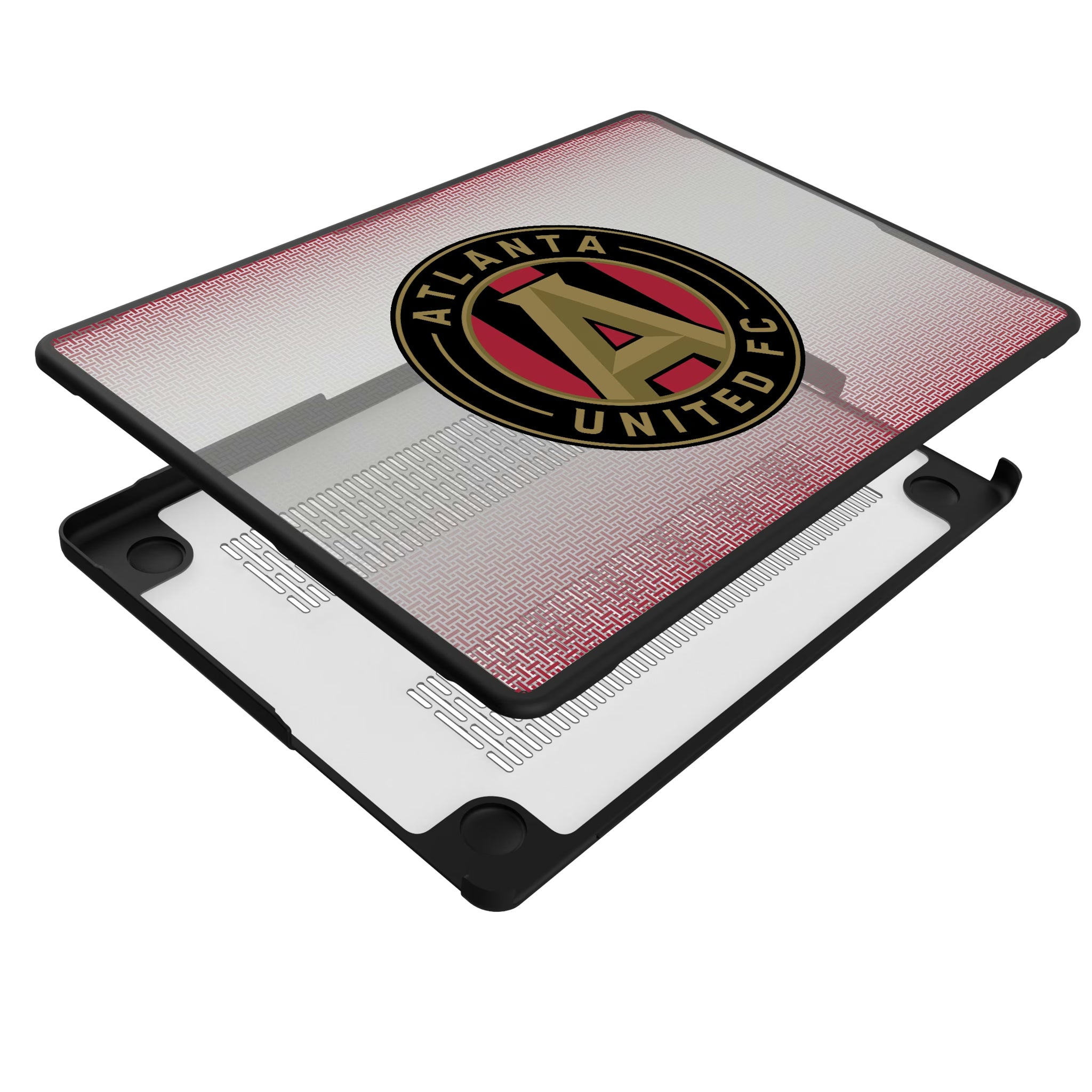 Atlanta United FC Linen MacBook Laptop Case for Apple MacBook - Isometric View#Device_MacBook Pro (14-inch, 2021) / MacBook Pro (14-inch, 2023) / MacBook Pro (14-inch, 2024)