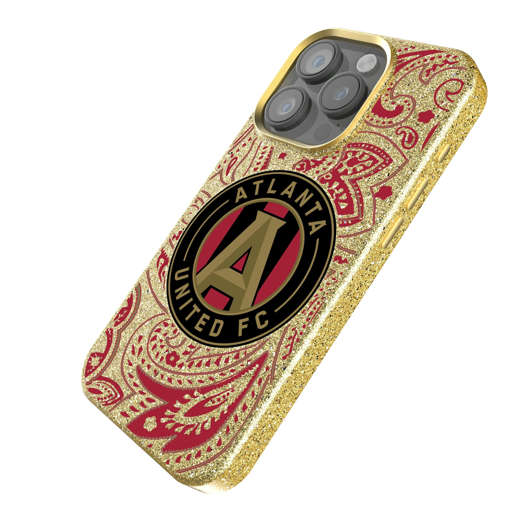 Atlanta United FC Paisley iPhone Bling Phone Case for Apple iPhone - Isometric View