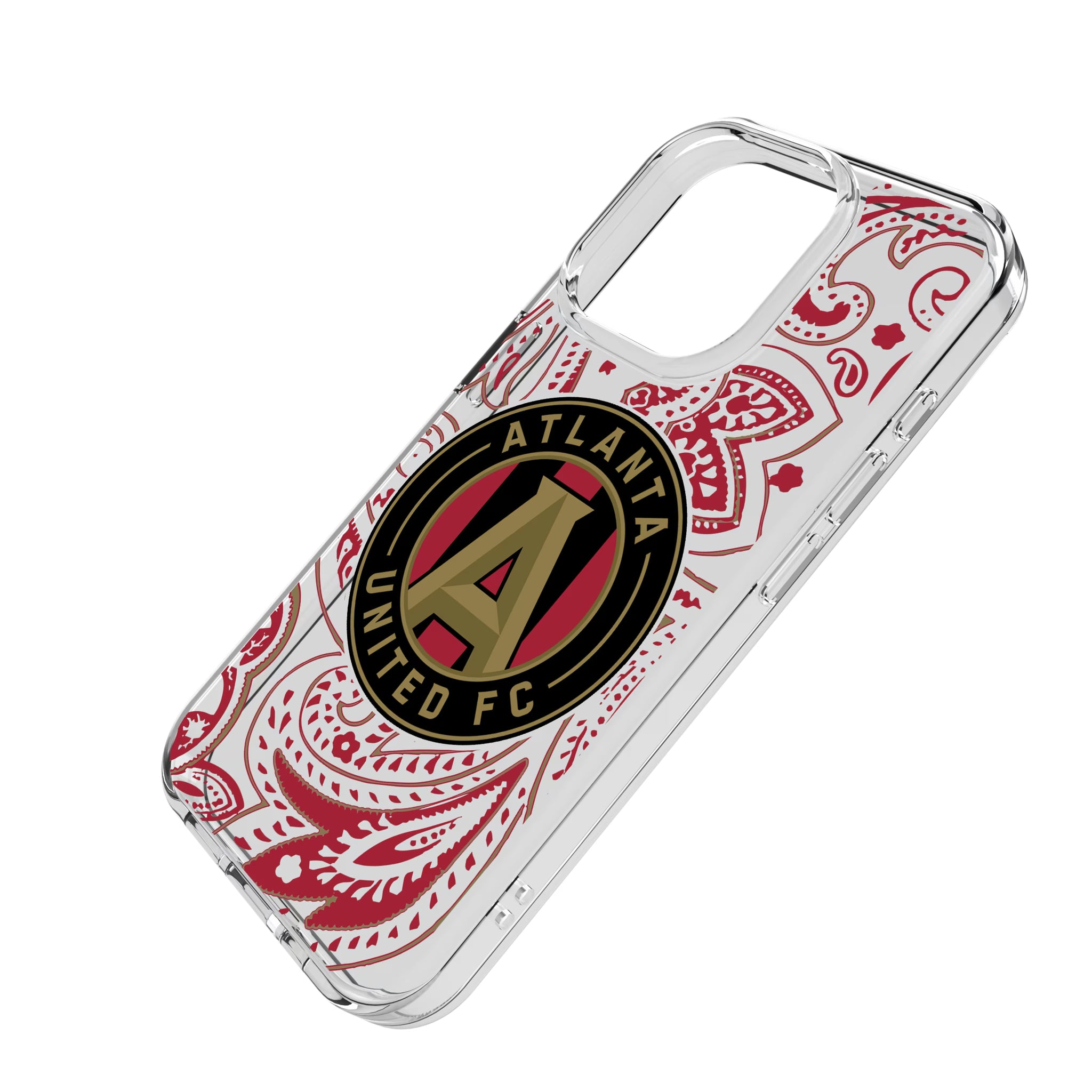 Atlanta United FC Paisley iPhone Clear Phone Case for Apple iPhone - Isometric View