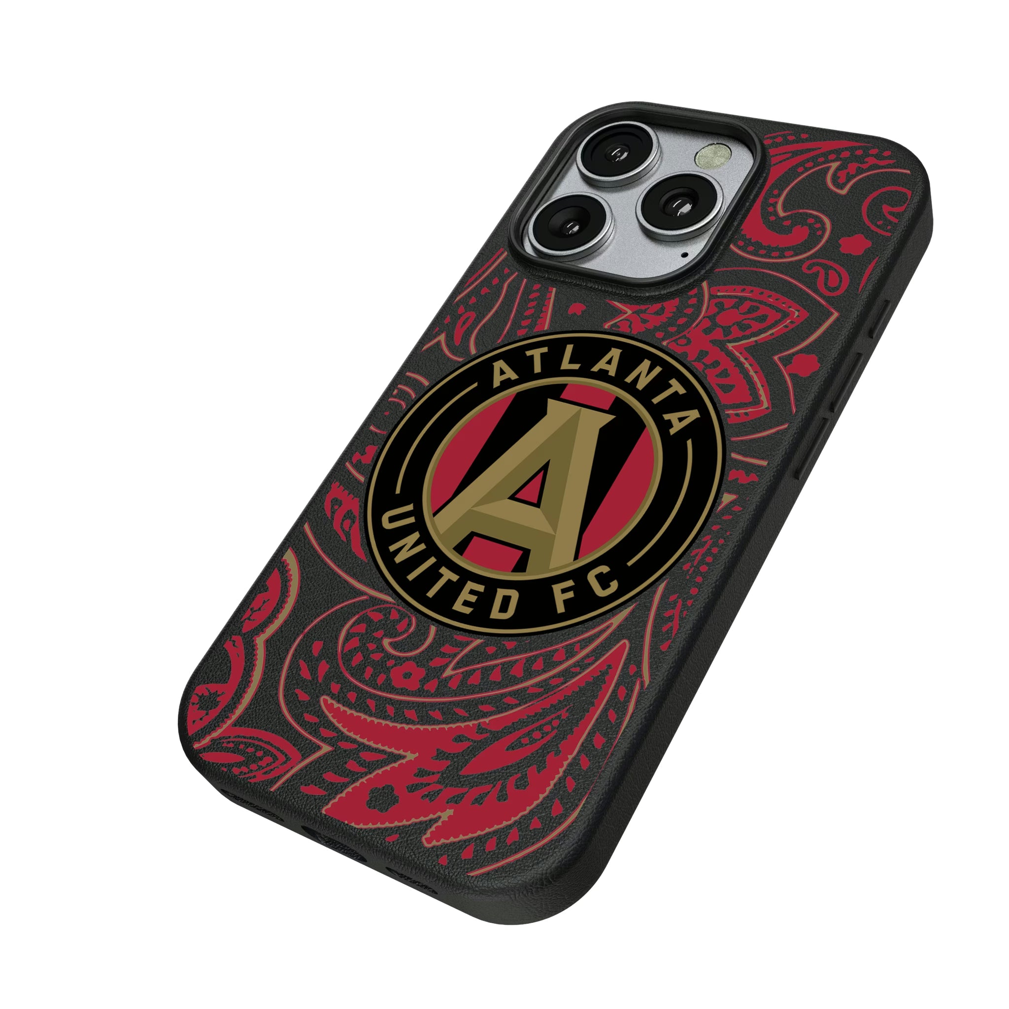 Atlanta United FC Paisley iPhone MagSafe Compatible Phone Case for Apple iPhone - Isometric View