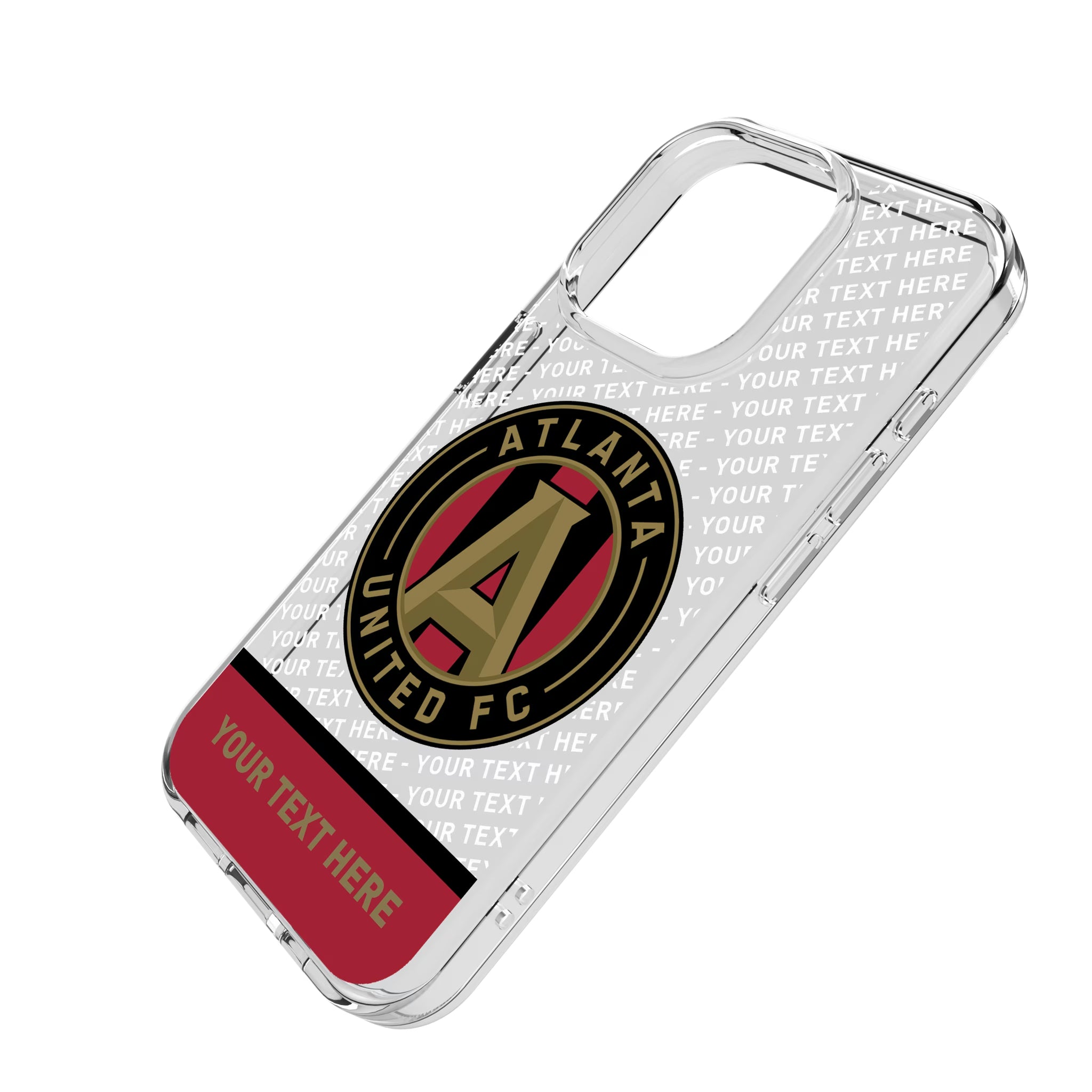 Atlanta United FC Personalized EndZone Plus iPhone Clear Phone Case for Apple iPhone - Isometric View