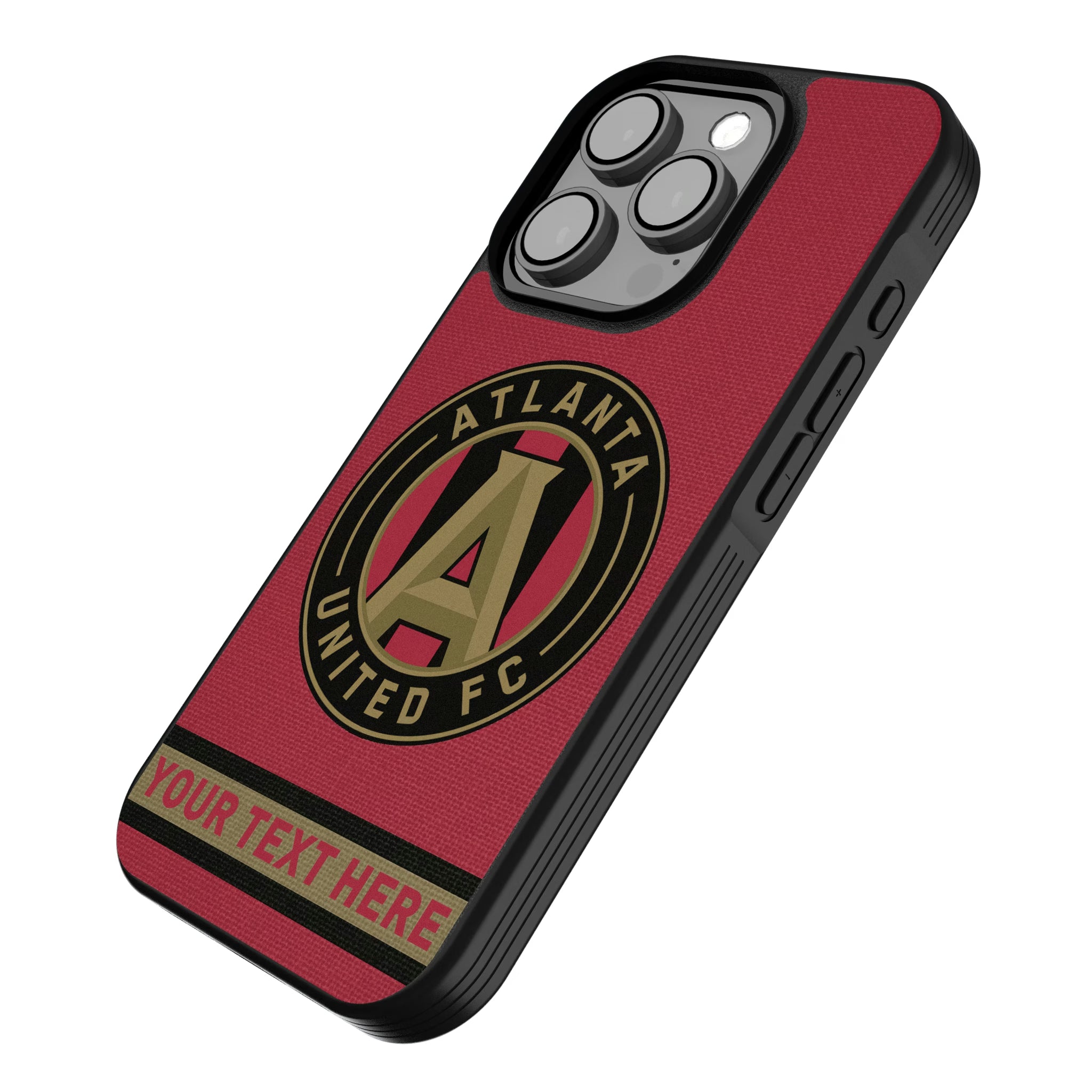 Atlanta United FC Personalized Stripe iPhone Bump Phone Case for Apple iPhone - Isometric View