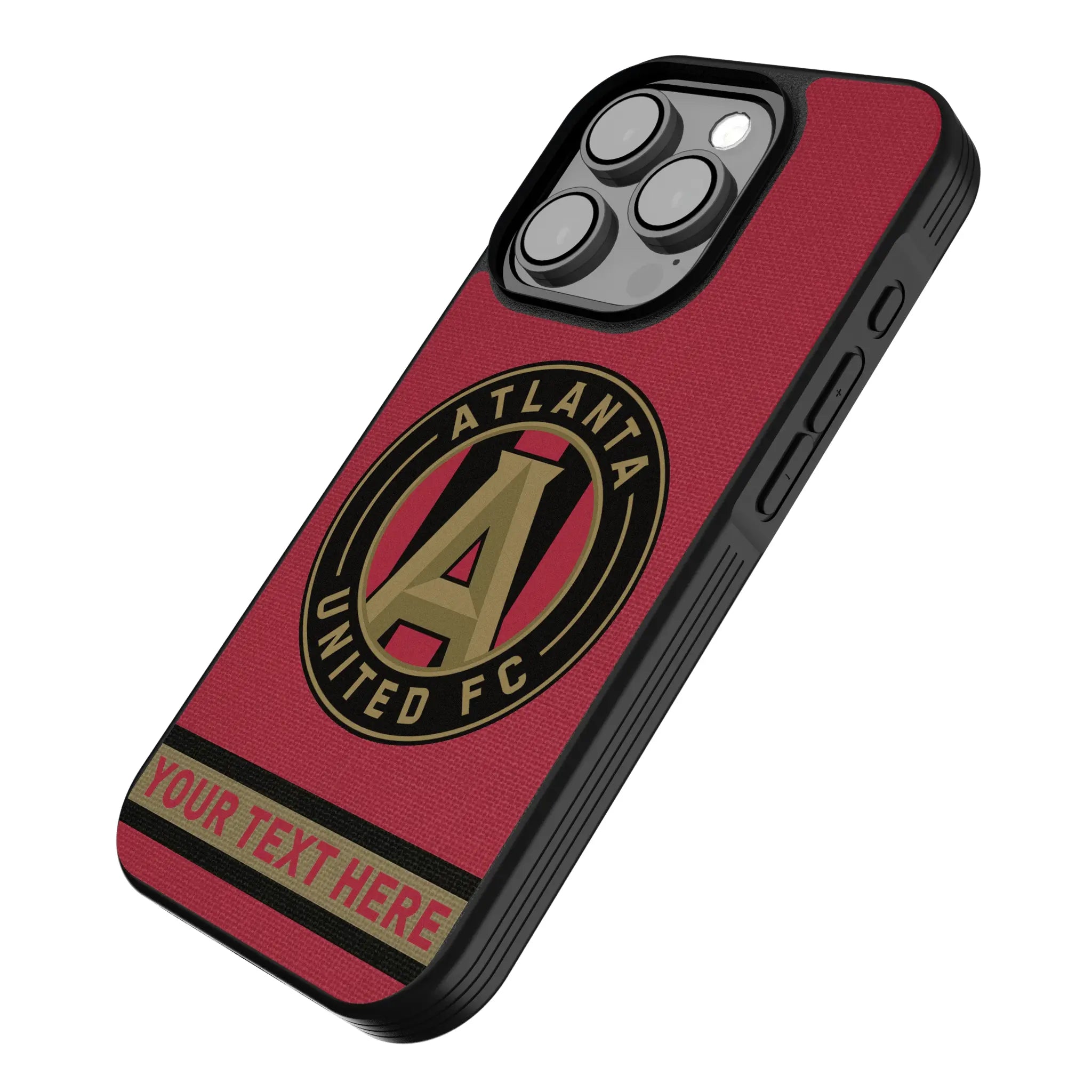 Atlanta United FC Personalized Stripe iPhone Bump Phone Case for Apple iPhone - Isometric View