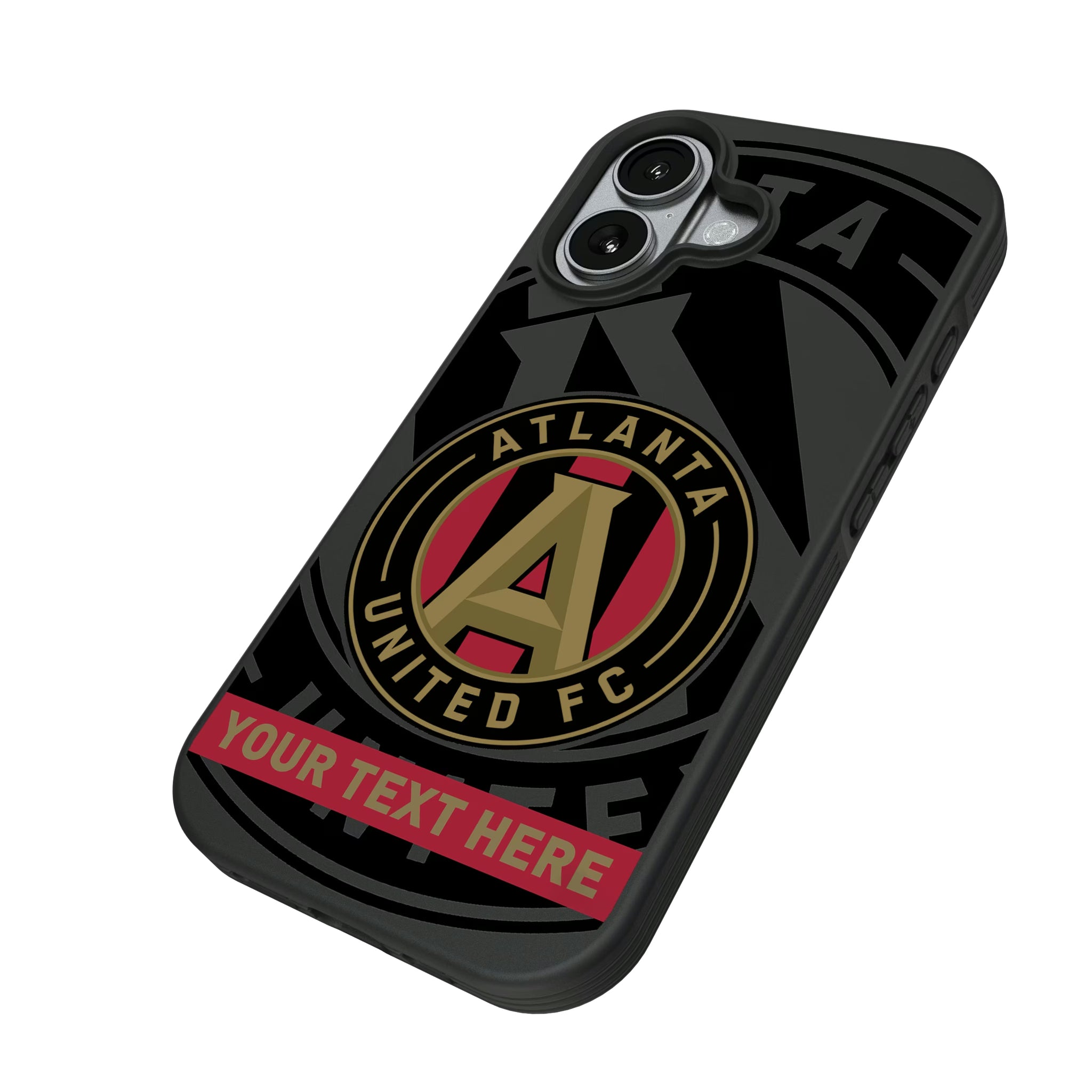 Atlanta United FC Personalized Tilt iPhone Bump Phone Case for Apple iPhone - Isometric View#Device_iPhone 17